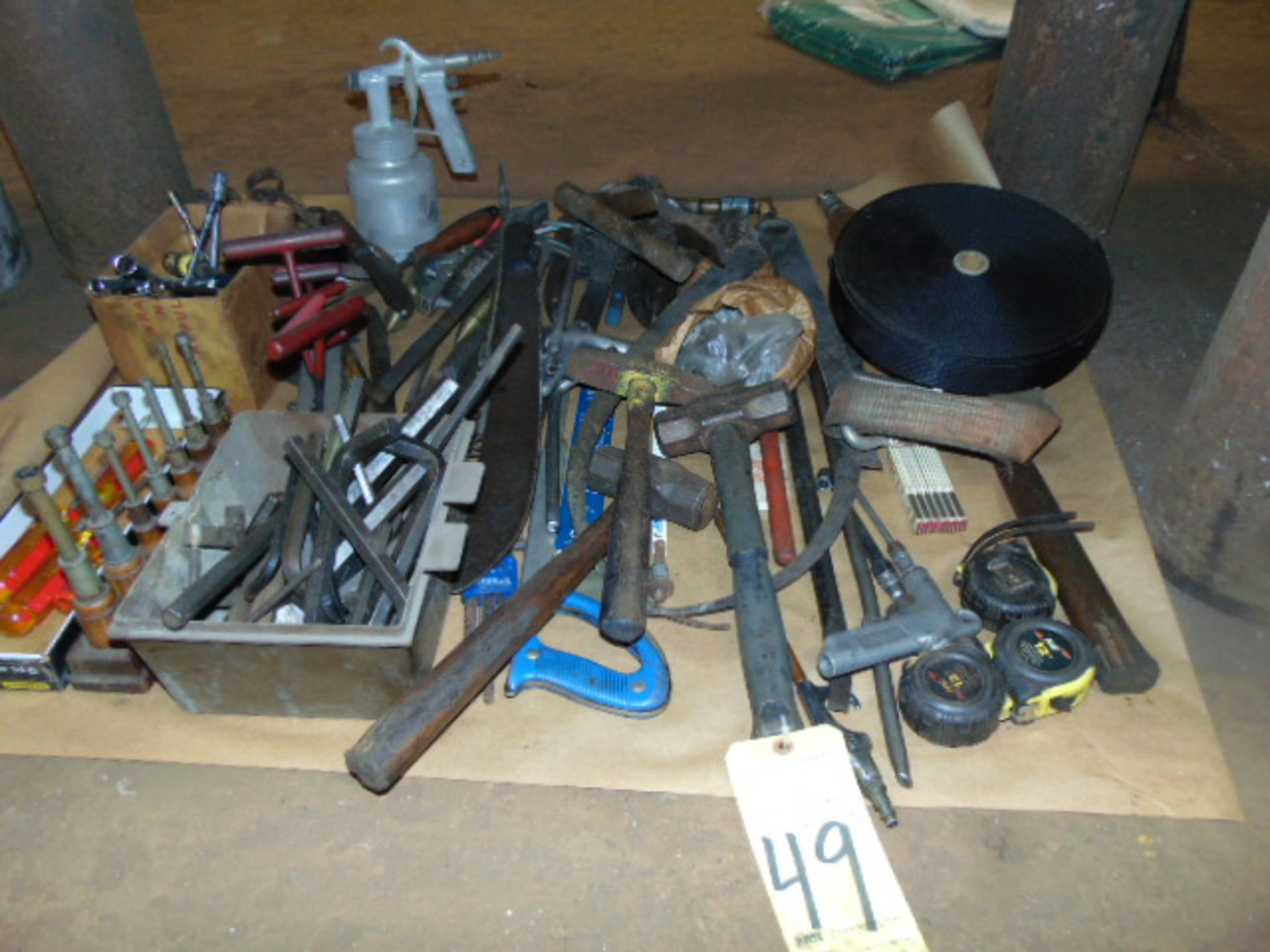 LOT OF HAND TOOLS, assorted (under one bench)