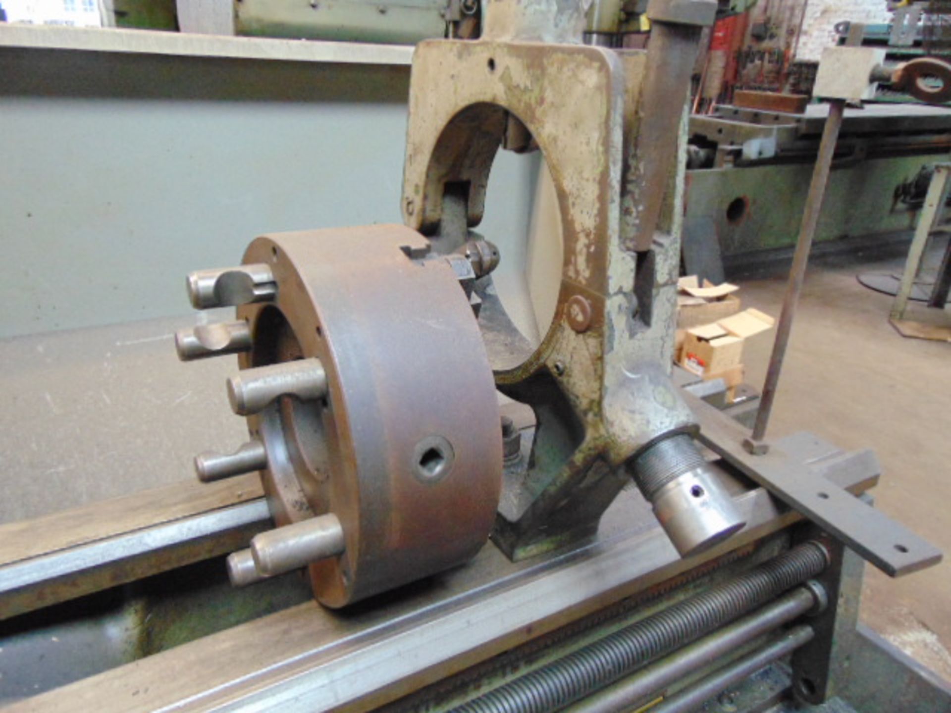 LATHE, CLAUSING COLCHESTER 21" x 60", 3.5" spdl. bore, spds: 18-1400 RPM, steadyrest, 3-jaw & 4- - Image 4 of 9