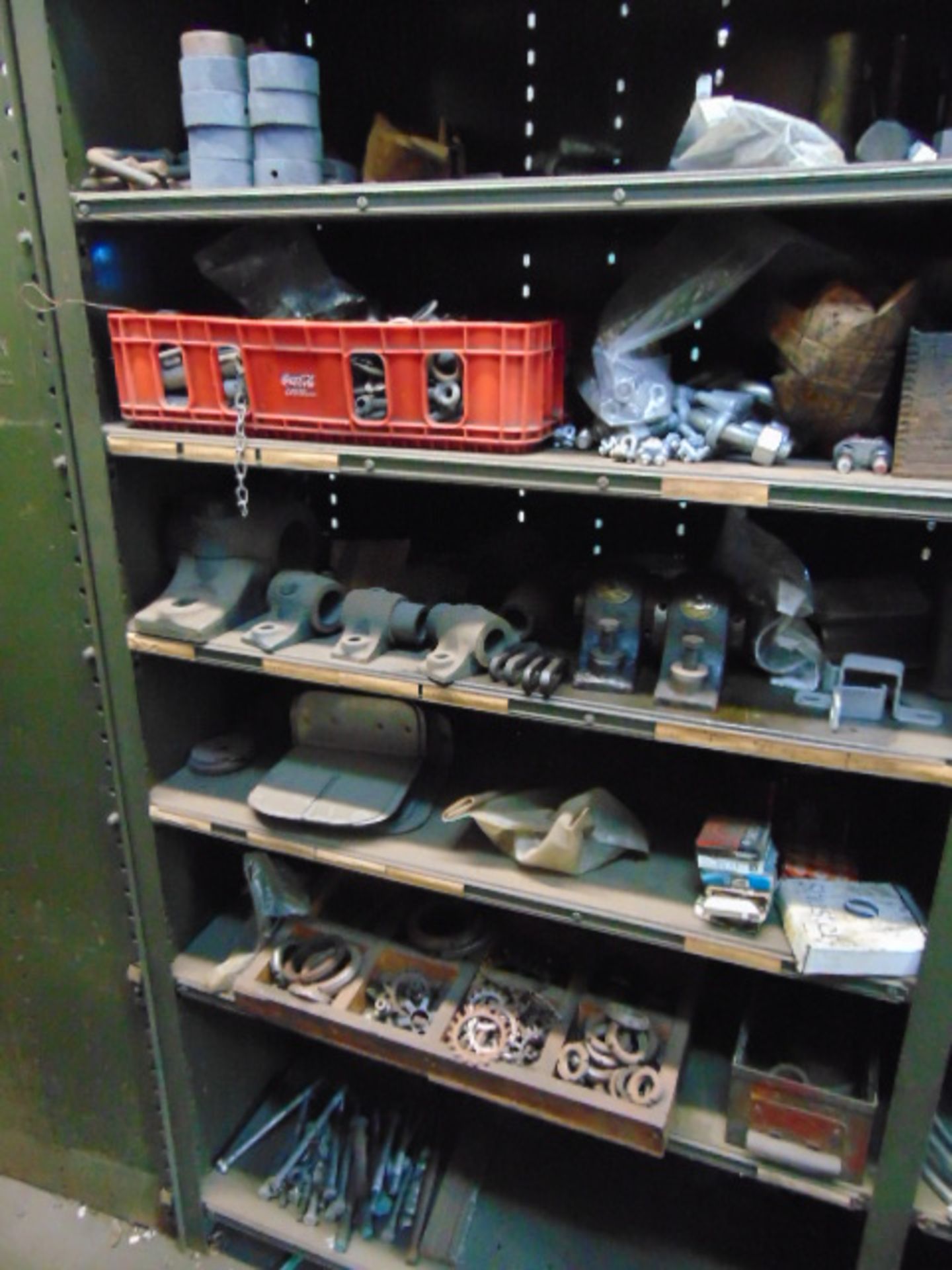 LOT CONSISTING OF: assorted nuts, bolts, hardware, steel bins & (2) sections of shelving - Image 5 of 5