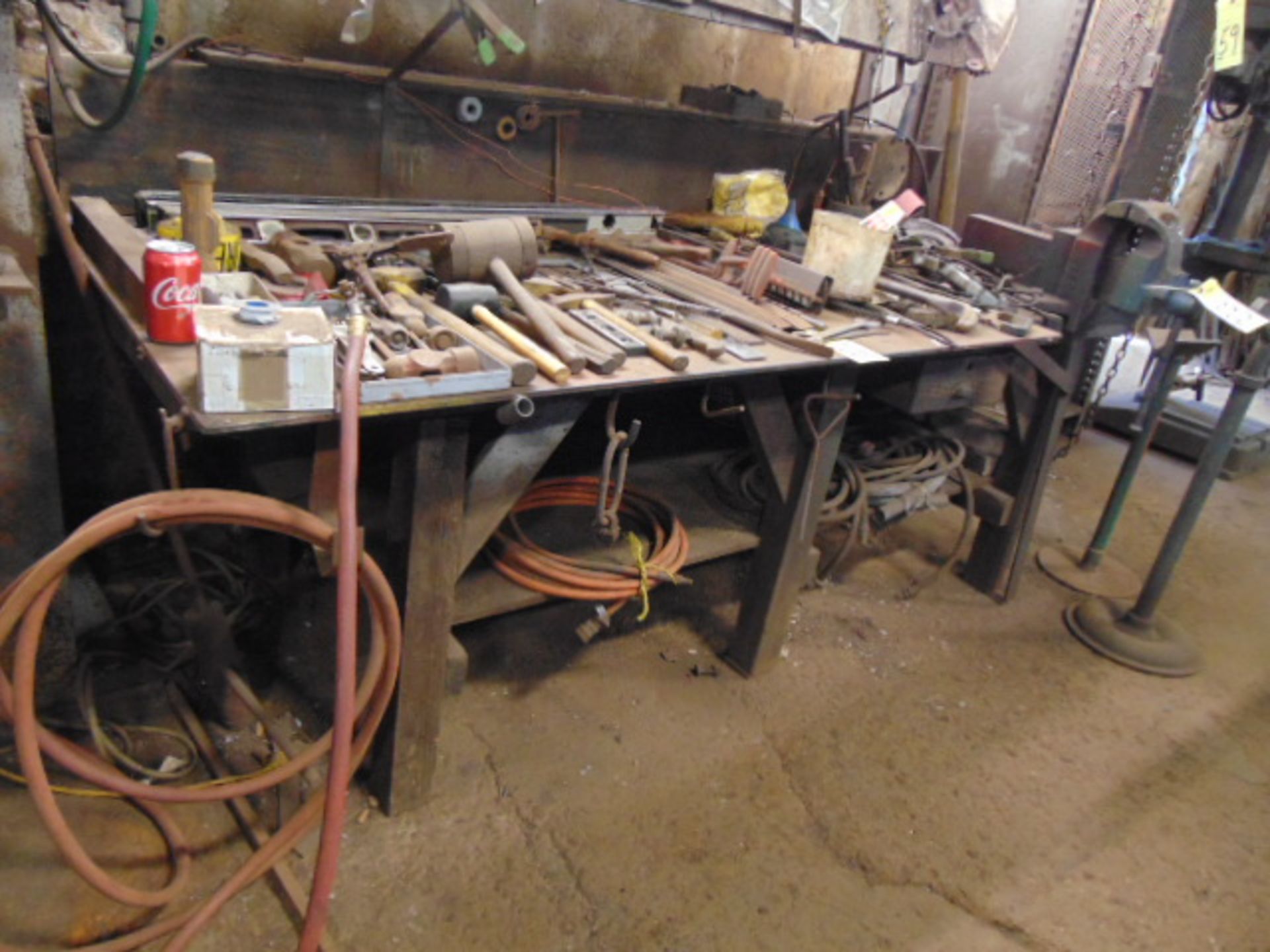 WORKBENCH, w/vise (cannot be removed until contents have been taken)