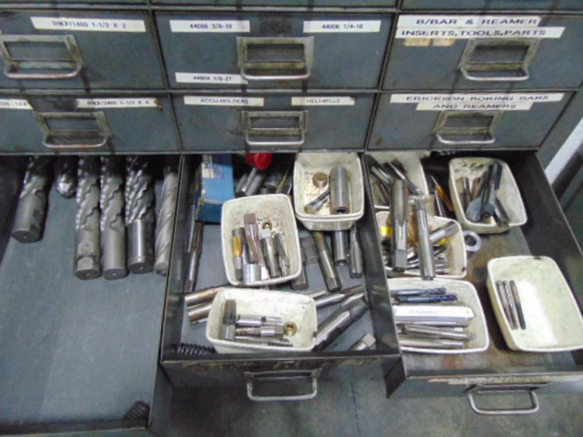 LOT CONSISTING OF: taps, reamers, drills, endmills & assorted tooling (in one cabinet-cabinet - Image 2 of 10