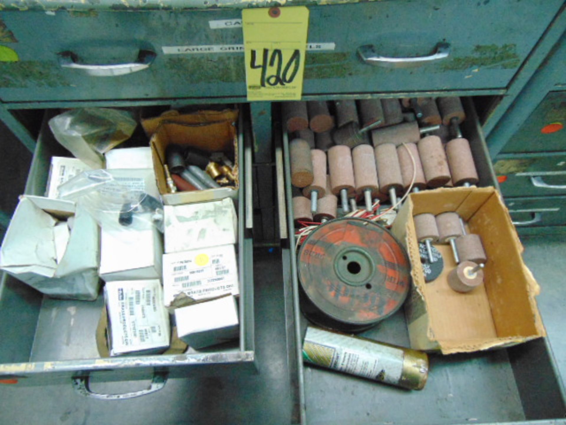 LOT CONSISTING OF: grinding wheels, hoses, electrical connections & misc., w/cabinet, assorted - Image 3 of 5