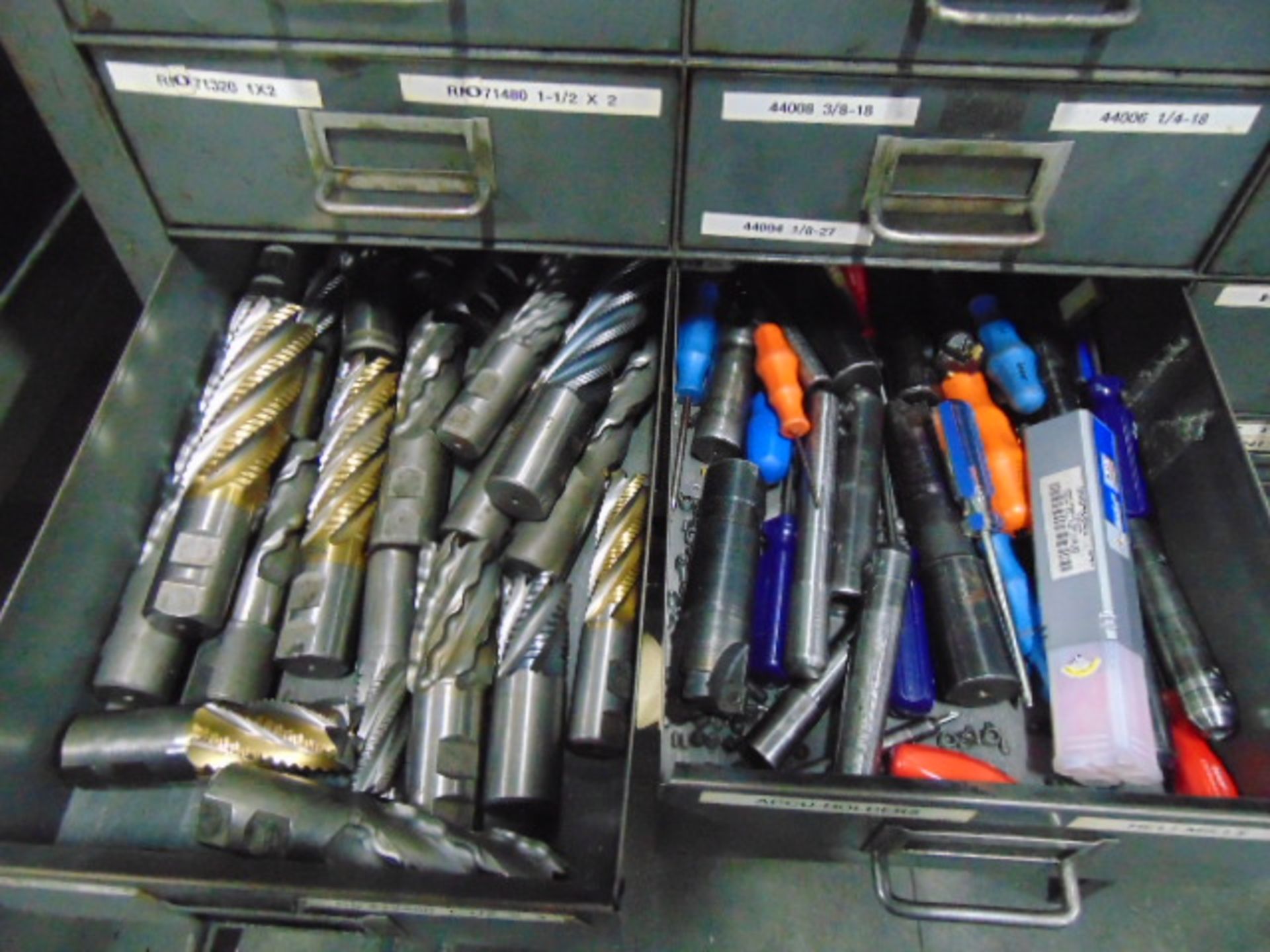 LOT CONSISTING OF: taps, reamers, drills, endmills & assorted tooling (in one cabinet-cabinet - Image 3 of 10