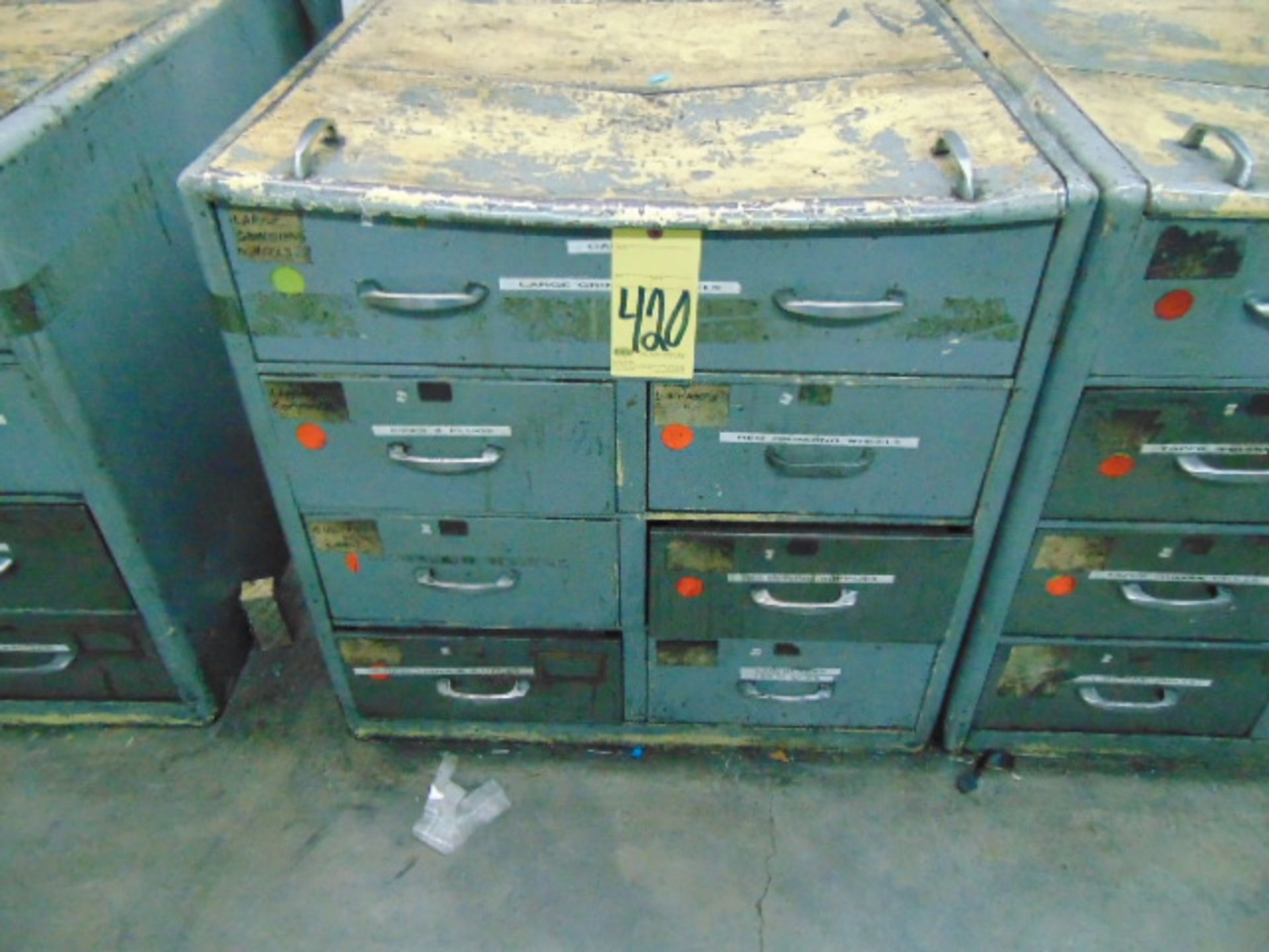 LOT CONSISTING OF: grinding wheels, hoses, electrical connections & misc., w/cabinet, assorted