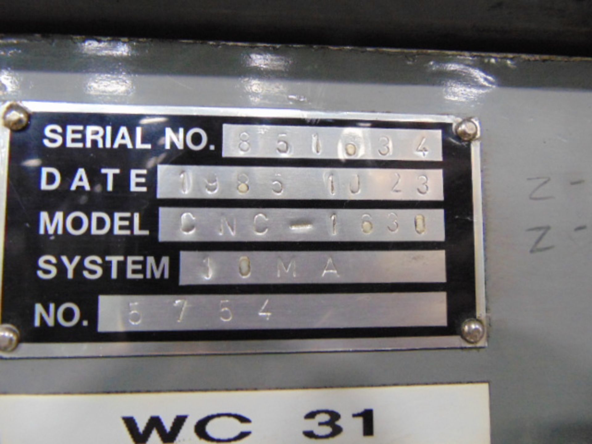 CNC MILL, COMET MDL. CNC1630, Fanuc 10M CNC control, 10” x 50” table, 30” X, 16” Y axis travels, - Image 13 of 14