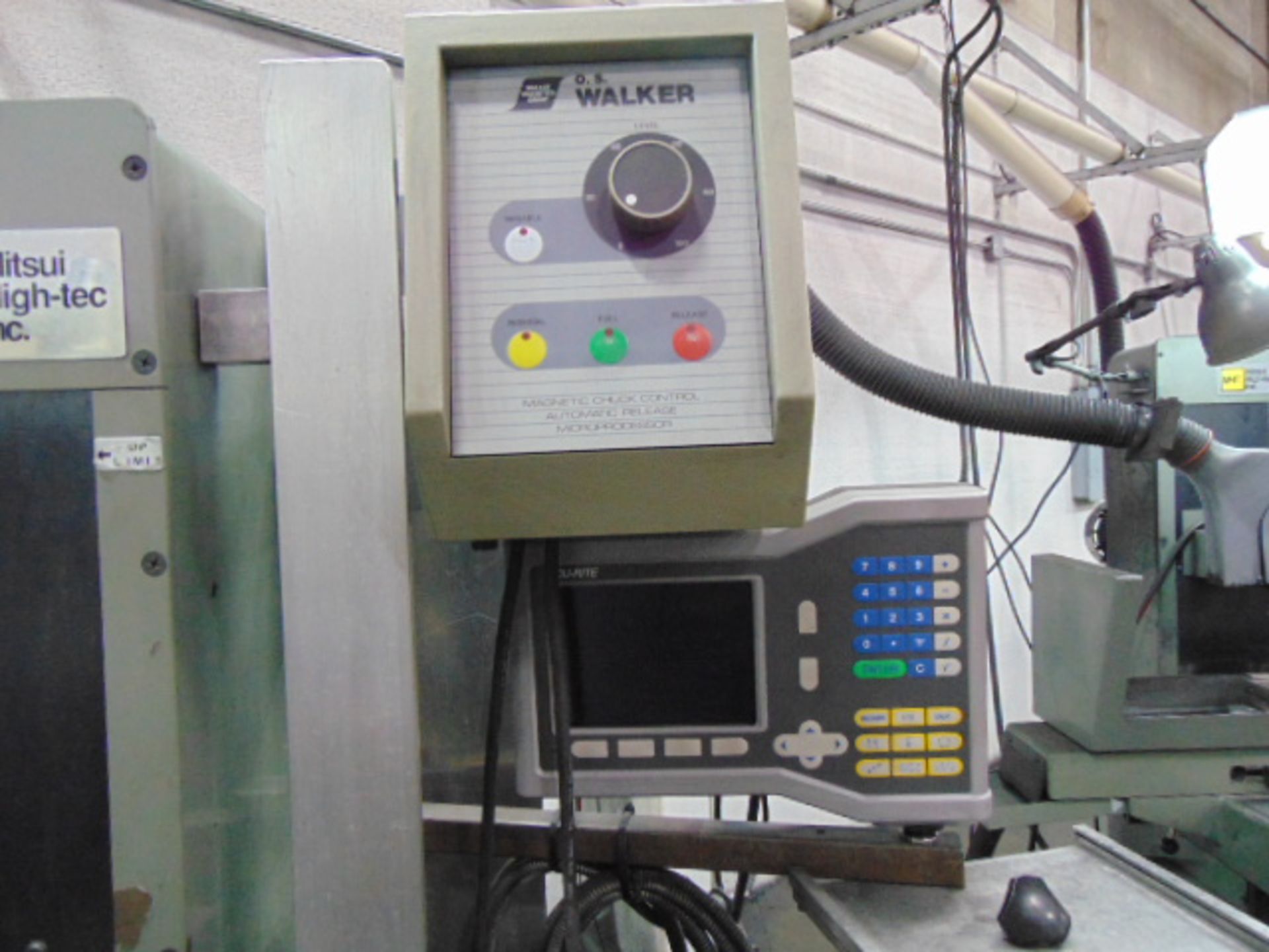 HYDRAULIC SURFACE GRINDER, MITSUI 6” X 18” MDL. MSG205MH, 6” x 18” fine line chuck, 2-axis D.R.O., 1 - Image 3 of 5