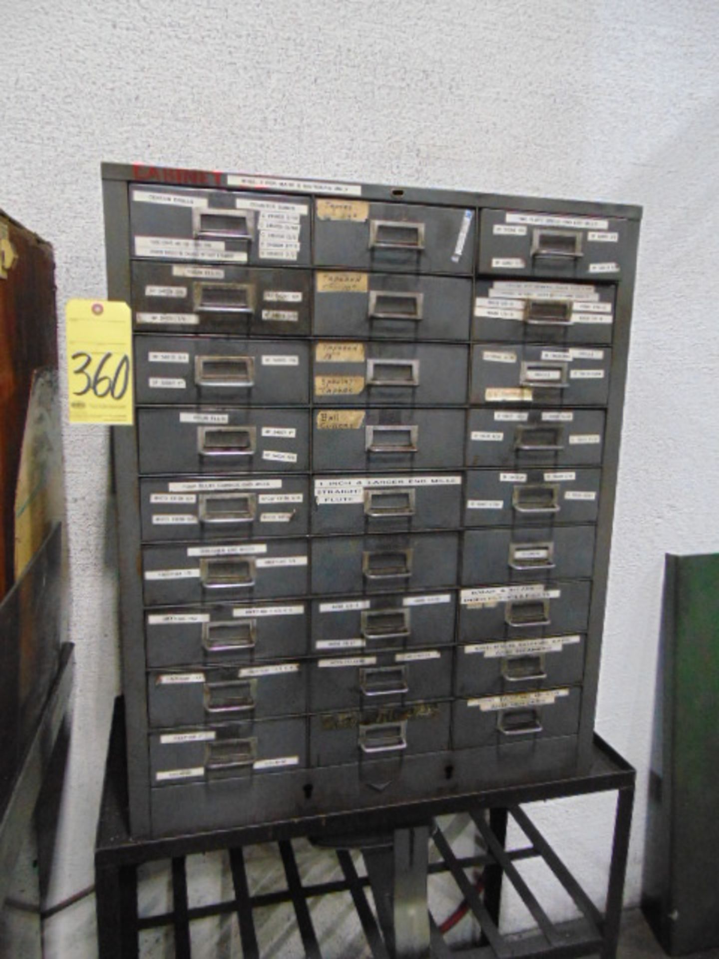 LOT CONSISTING OF: taps, reamers, drills, endmills & assorted tooling (in one cabinet-cabinet