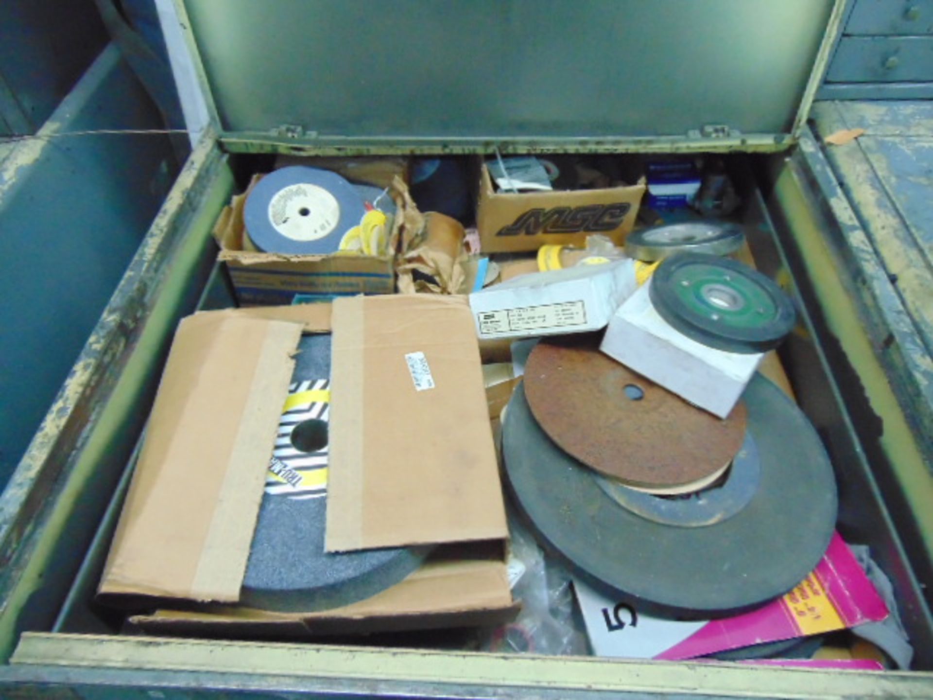 LOT CONSISTING OF: grinding wheels, hoses, electrical connections & misc., w/cabinet, assorted - Image 2 of 5