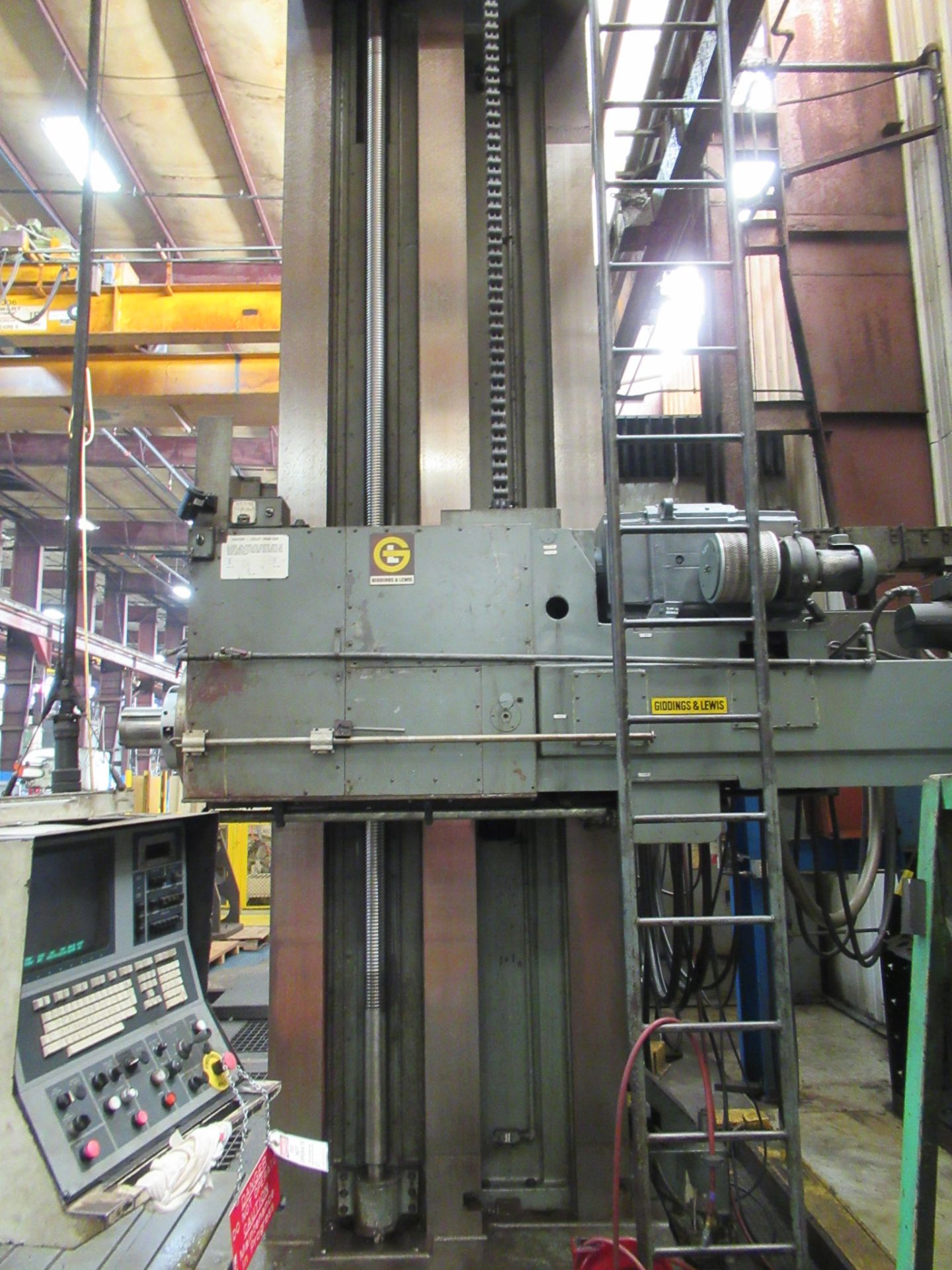 CNC HORIZONTAL BORING MILL, 6" GIDDINGS & LEWIS MDL. H60-T, 60" x 120" plain table, 168" X, 156" Y- - Image 5 of 12