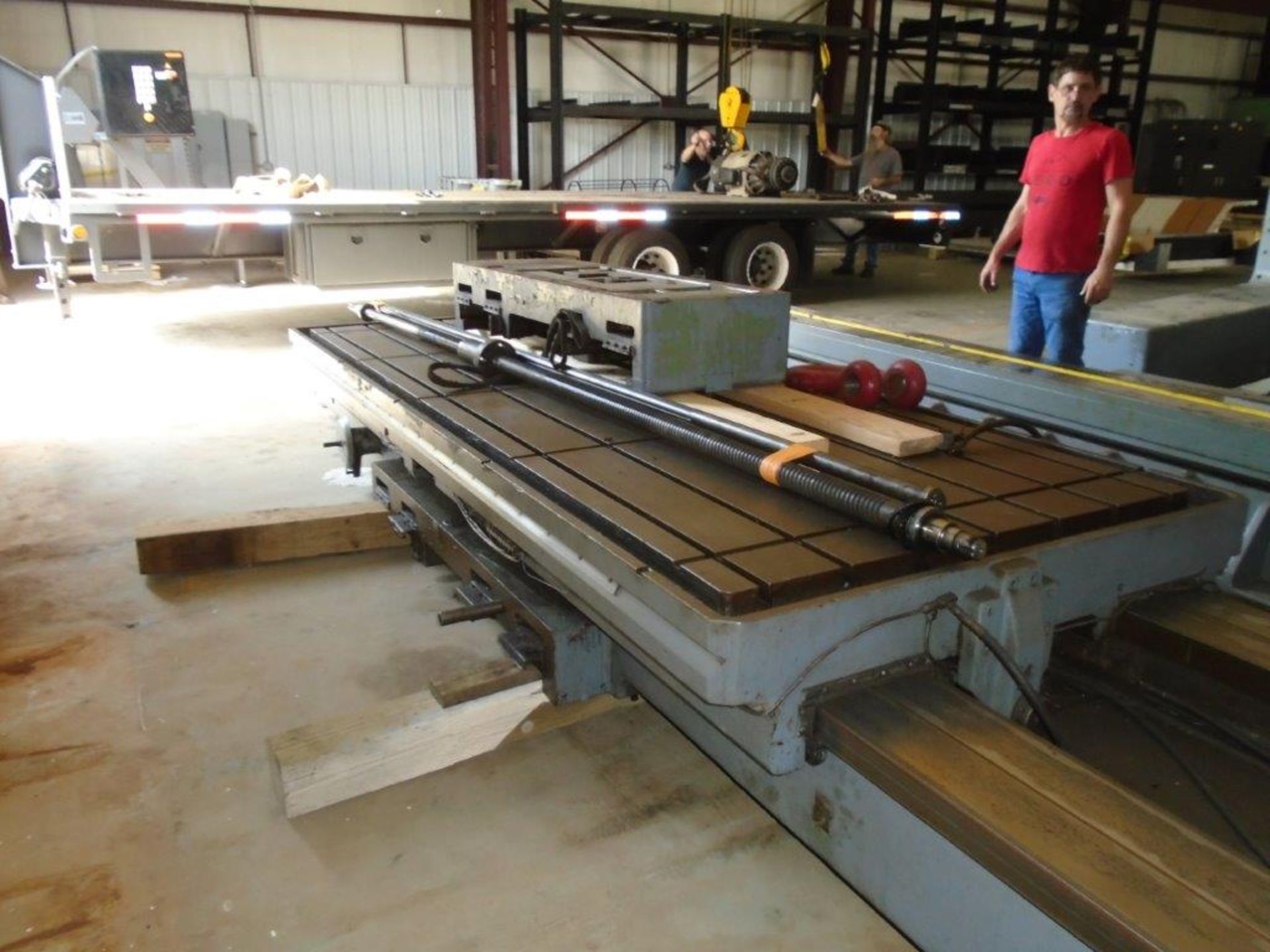 TABLE TYPE HORIZONTAL MILL, BULLARD 5" MDL. 75, 54" x 140" table, 72" vert. travel, outboard suppt., - Image 8 of 25