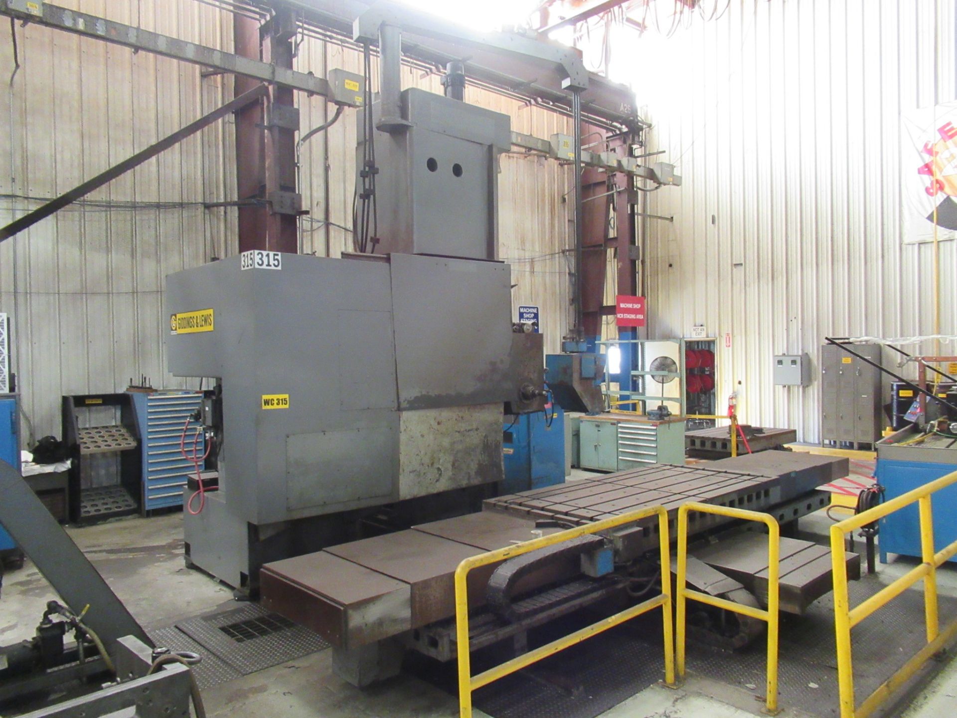 CNC HORIZONTAL BORING MILL, 5" GIDDINGS & LEWIS MDL. PC-50, 96" x 48" plain tbl., 96" X, 84" Y, - Image 9 of 9