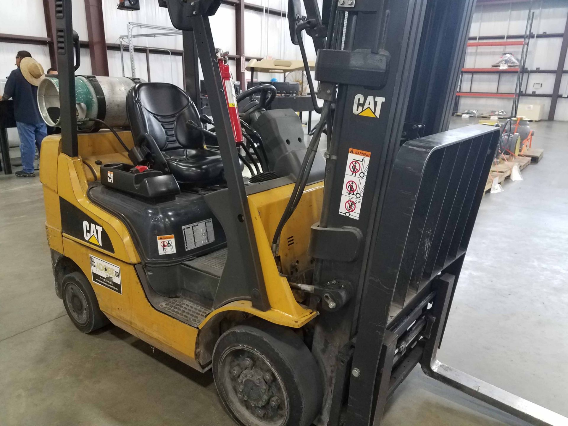 FORKLIFT, CATERPILLAR 5,000 LB. CAP MDL. 2C5000, new 2012, LP pwrd., rated at 4,700 lbs. @ 24" load,