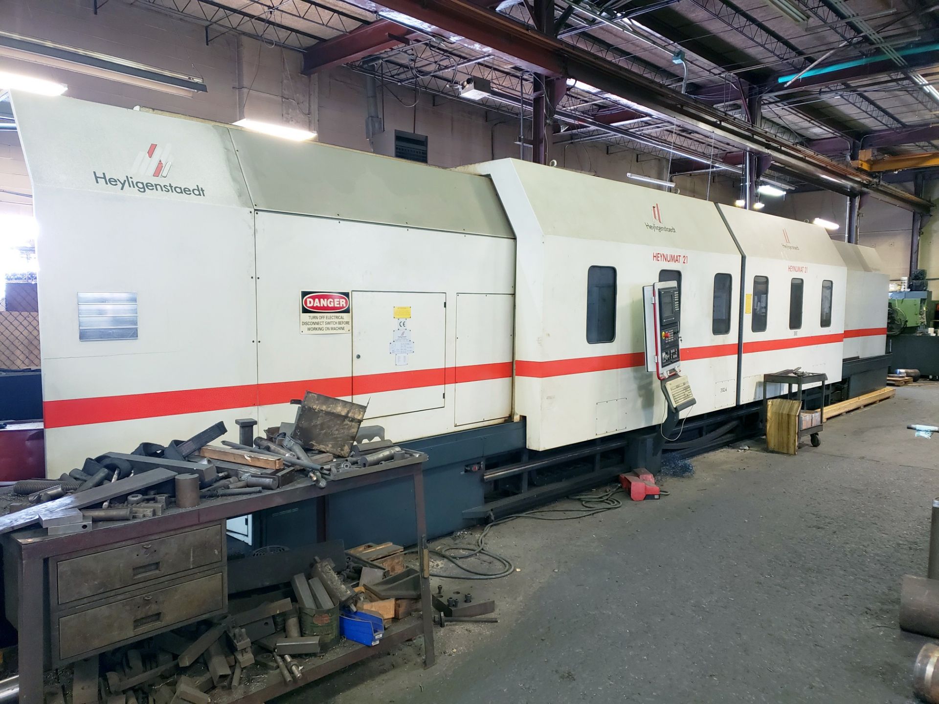 CNC LATHE, HEYLIGENSTAEDT HEYNUMAT 21U, new 1999, Siemens 8400 CNC, swing: 28.6", 21.6" cutting