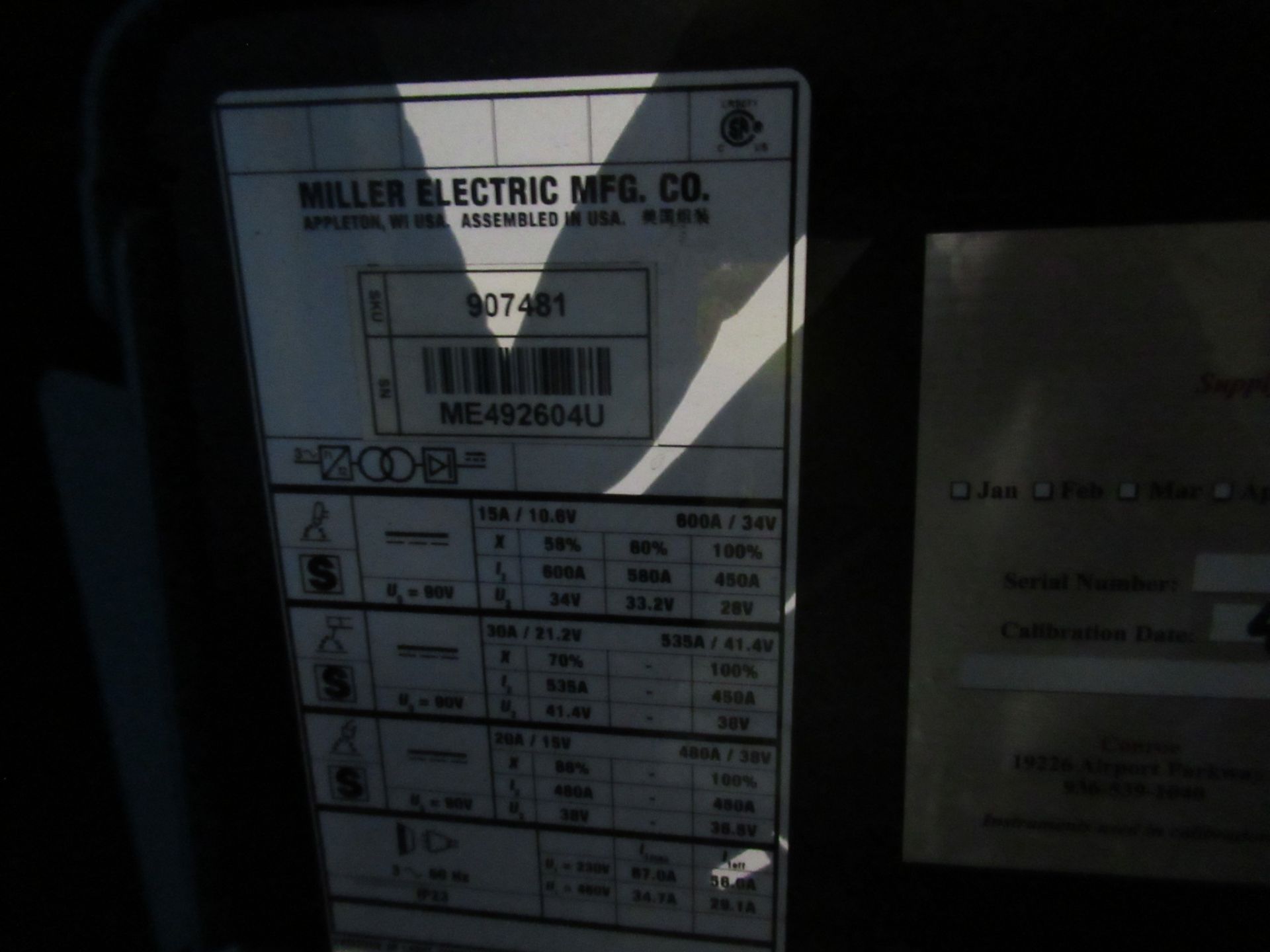 BORE CLADDING SYSTEM, ARC SPECIALTIES MDL. ARC-5XP, new 2016, Miller Mdl. XMT450 CC/CV welder, touch - Image 6 of 11