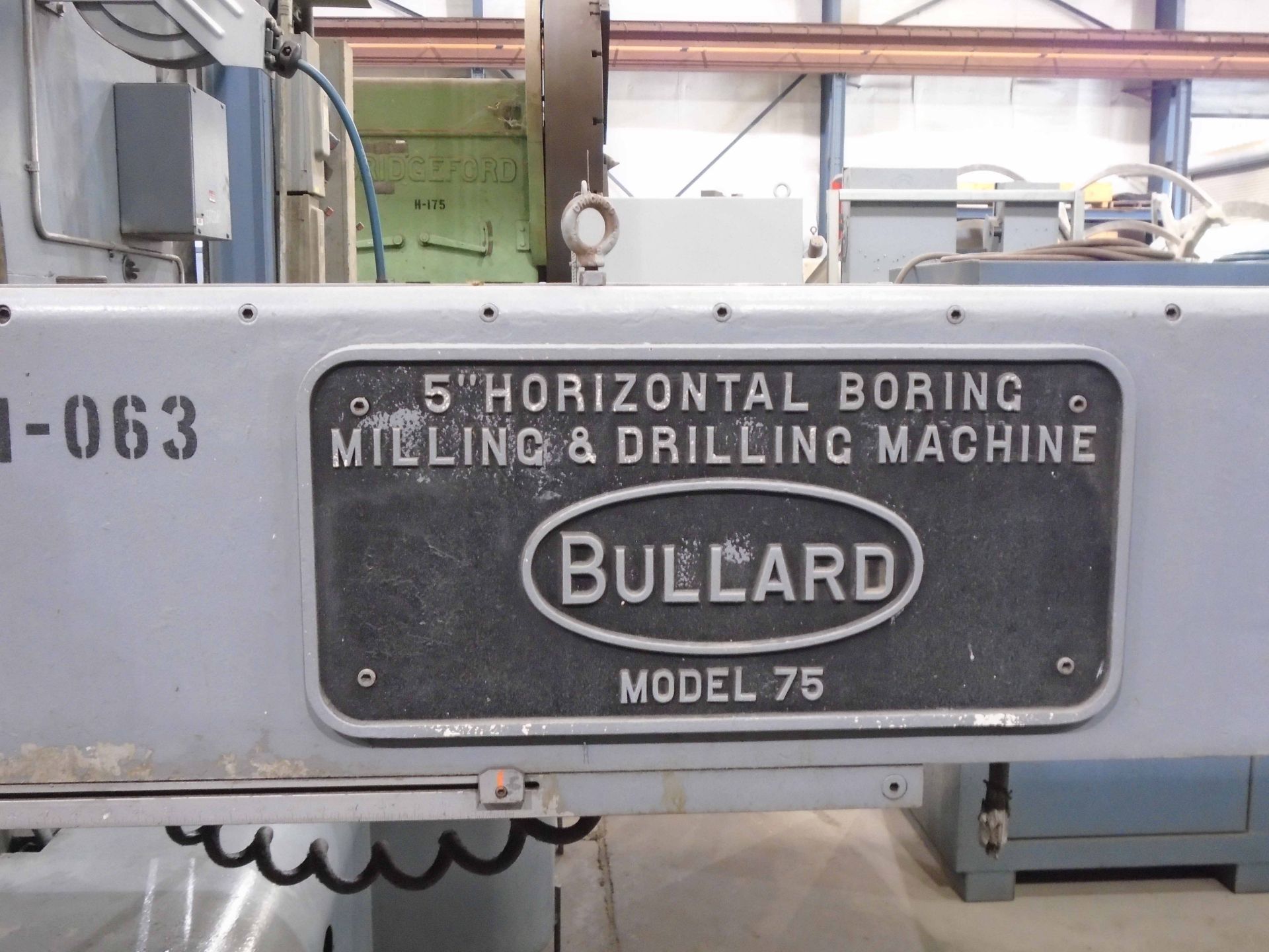 TABLE TYPE HORIZONTAL MILL, BULLARD 5" MDL. 75, 54" x 140" table, 72" vert. travel, outboard suppt., - Image 16 of 25