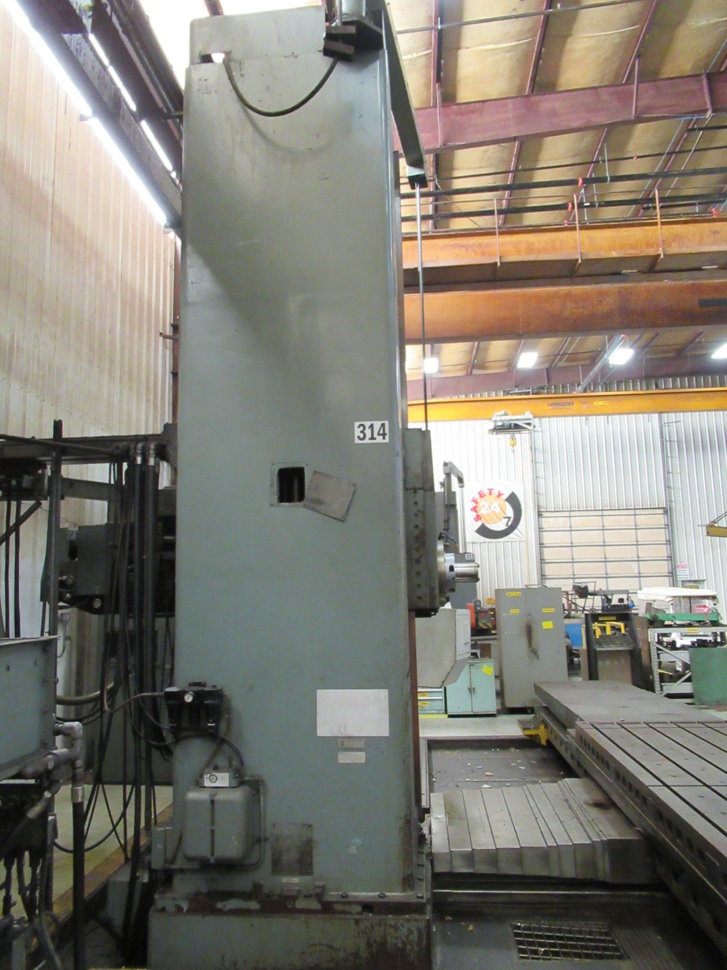 CNC HORIZONTAL BORING MILL, 6" GIDDINGS & LEWIS MDL. H60-T, 60" x 120" plain table, 168" X, 156" Y- - Image 9 of 12
