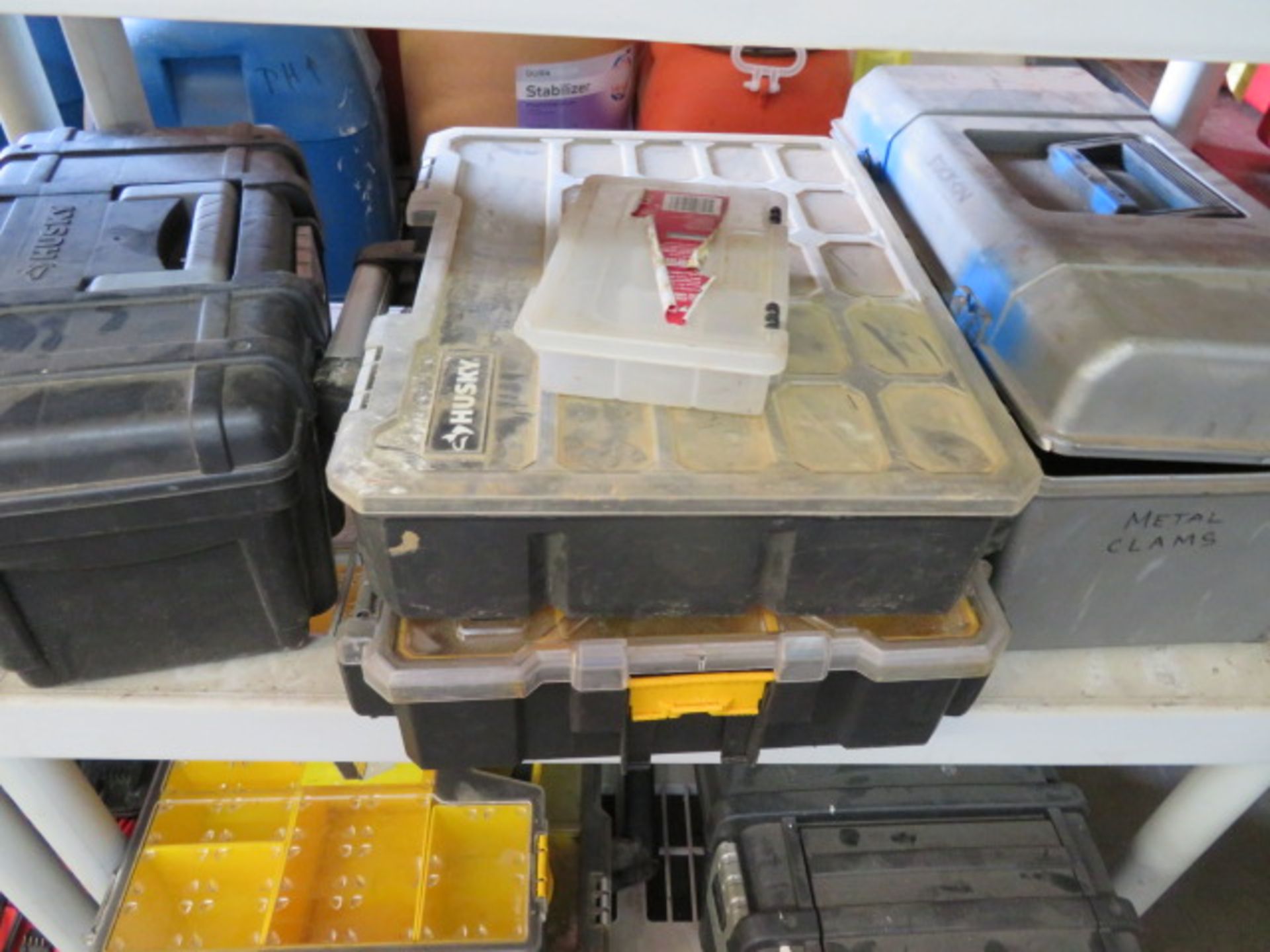 LOT CONSISTING OF: empty tool boxes & parts containers, assorted (nine pieces) - Image 2 of 3