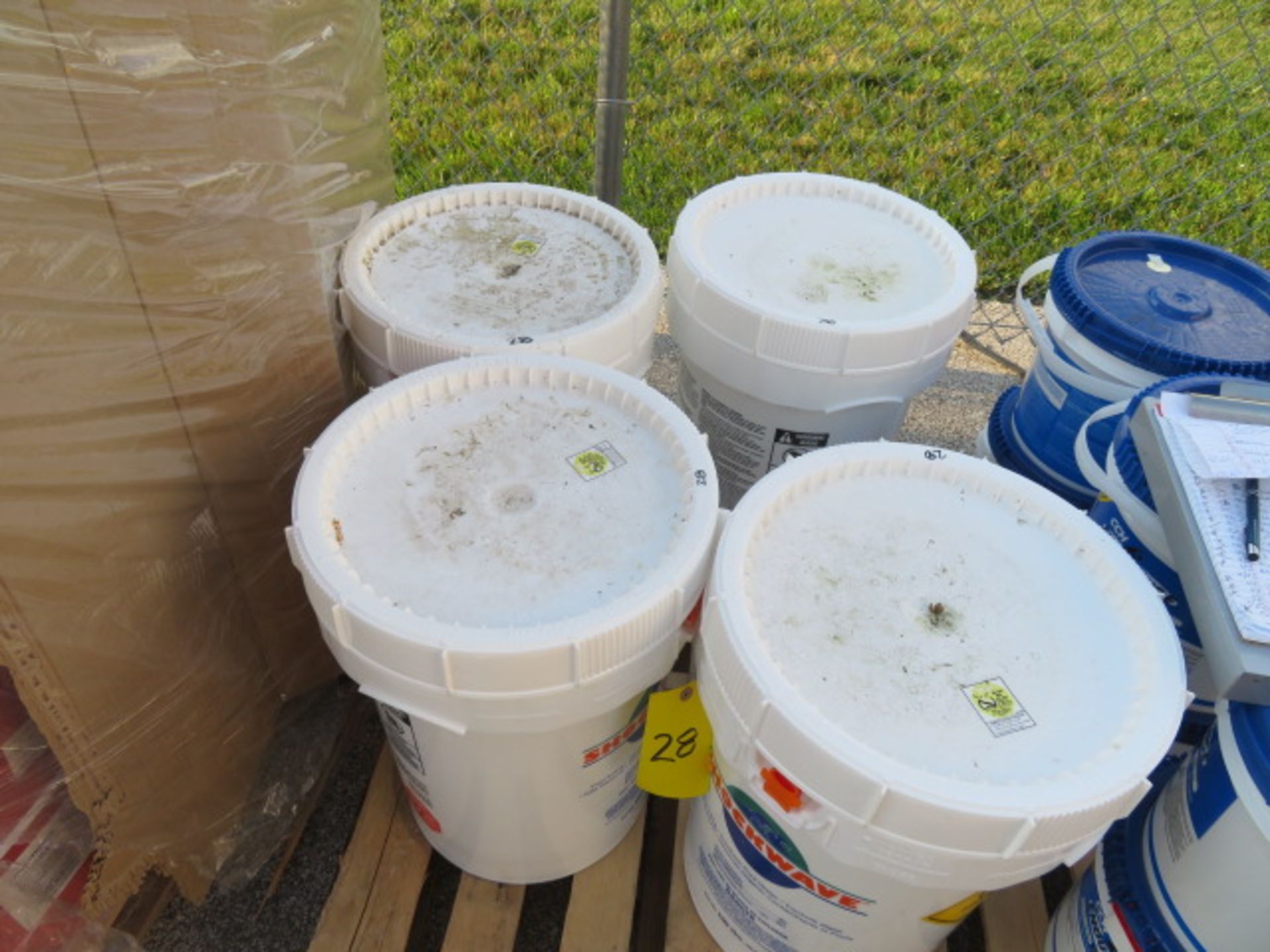 LOT OF SHOCKWAVE SANITIZER, CALCIUM HYPOCHLORITE, (4) sealed 100 lb. buckets) - Image 2 of 2