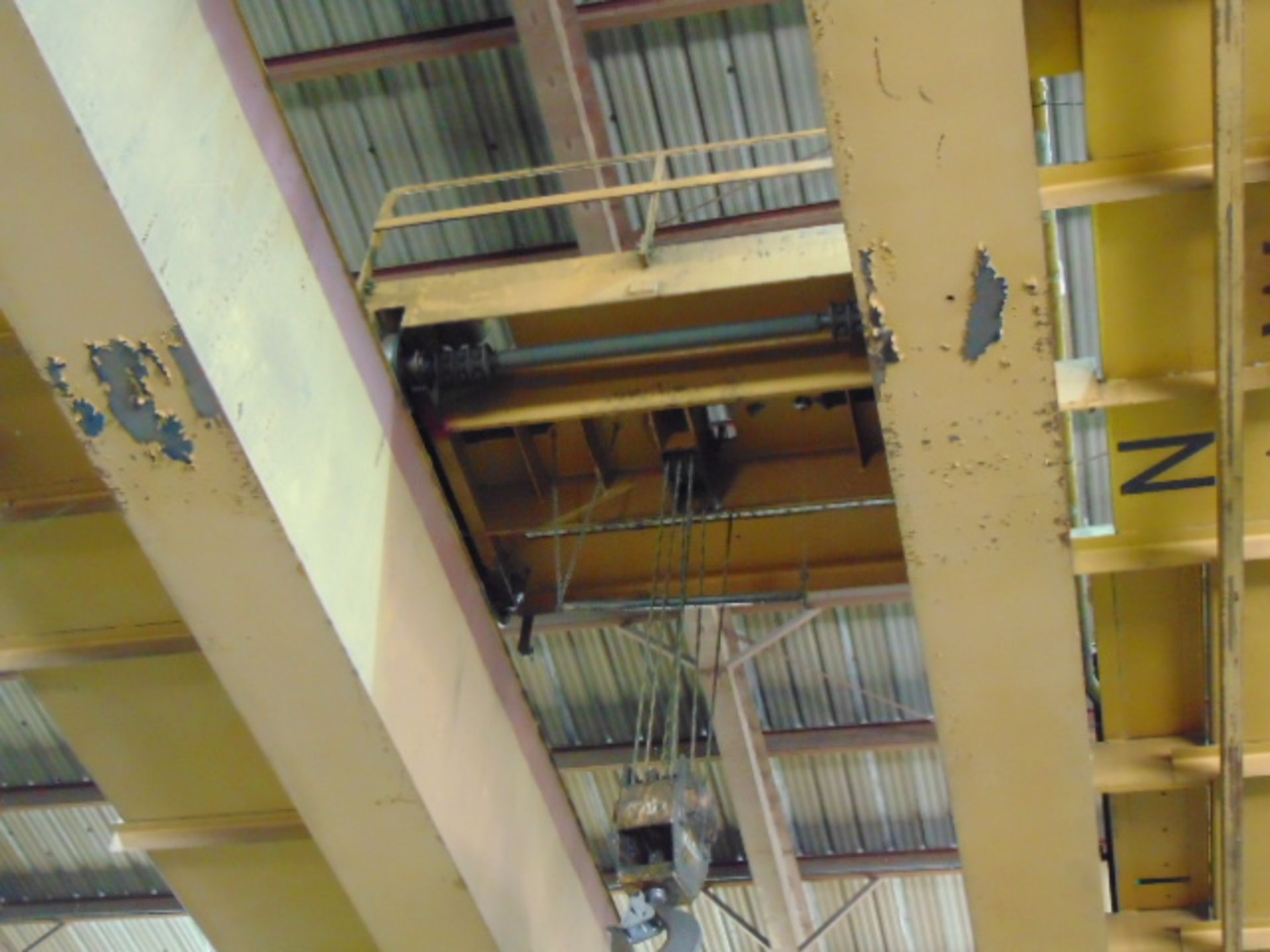 OVERHEAD BRIDGE CRANE, P&H 15 T. X APPROX. 75'-6" SPAN, top running, dbl. box girder, radio control, - Image 3 of 5