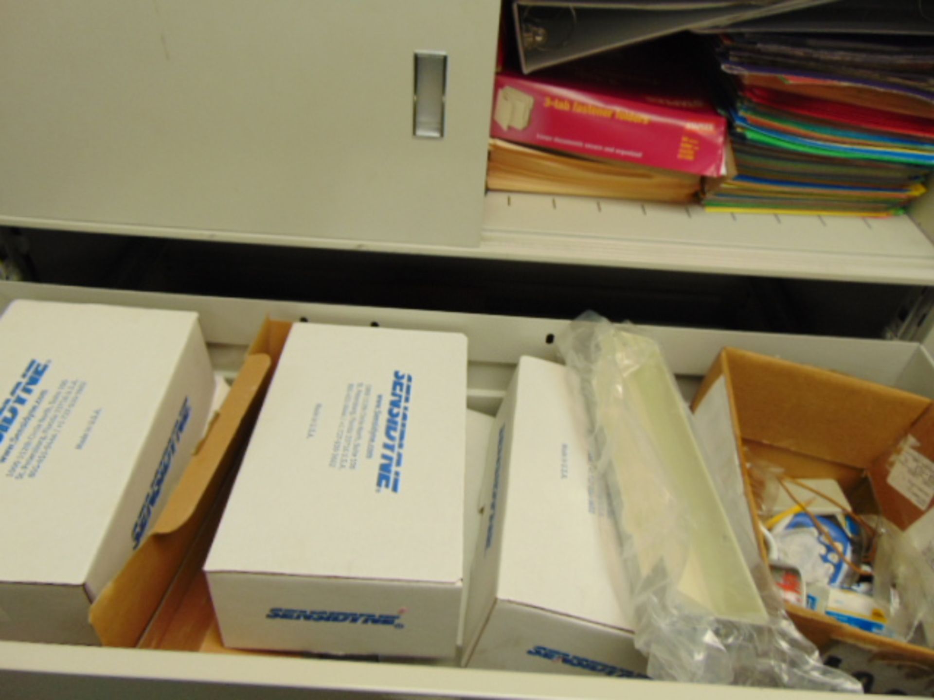 LOT OF LATERIAL FILE CABINETS (4), w/office supplies - Image 4 of 14