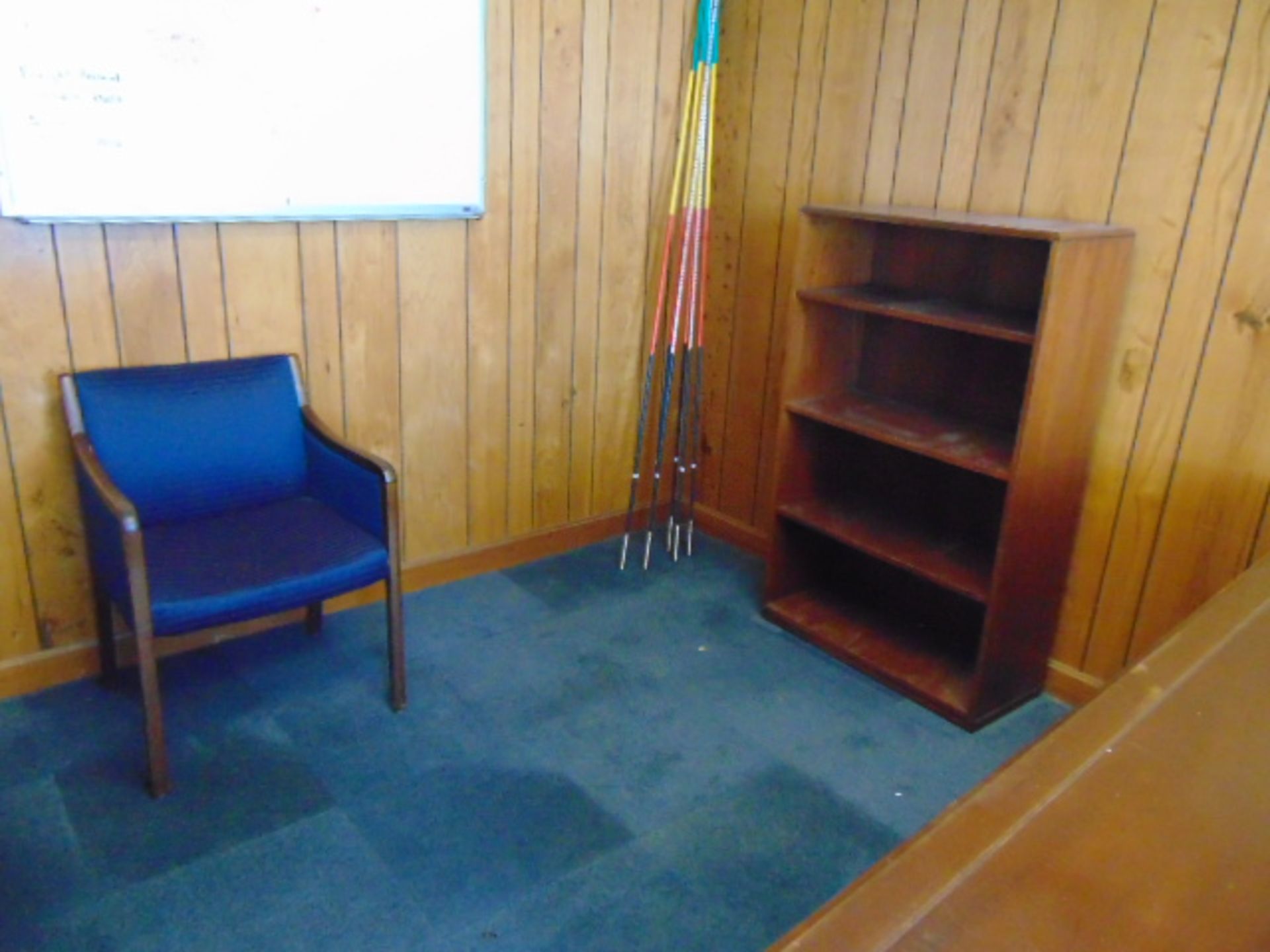 LOT CONSISTING OF: (2) desks, credenza, bookcase & (3) chairs (located upstairs) - Image 3 of 3