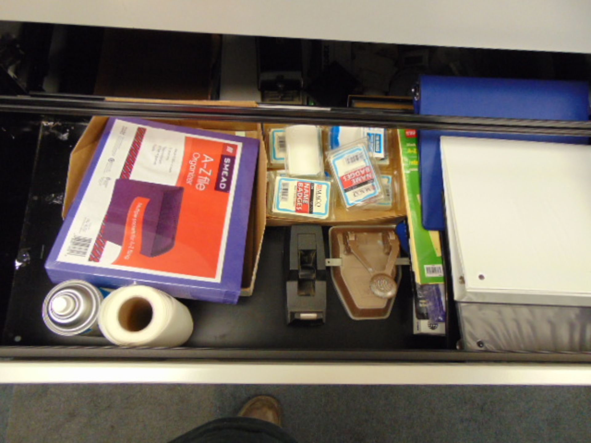 LOT OF LATERIAL FILE CABINETS (4), w/office supplies - Image 10 of 14