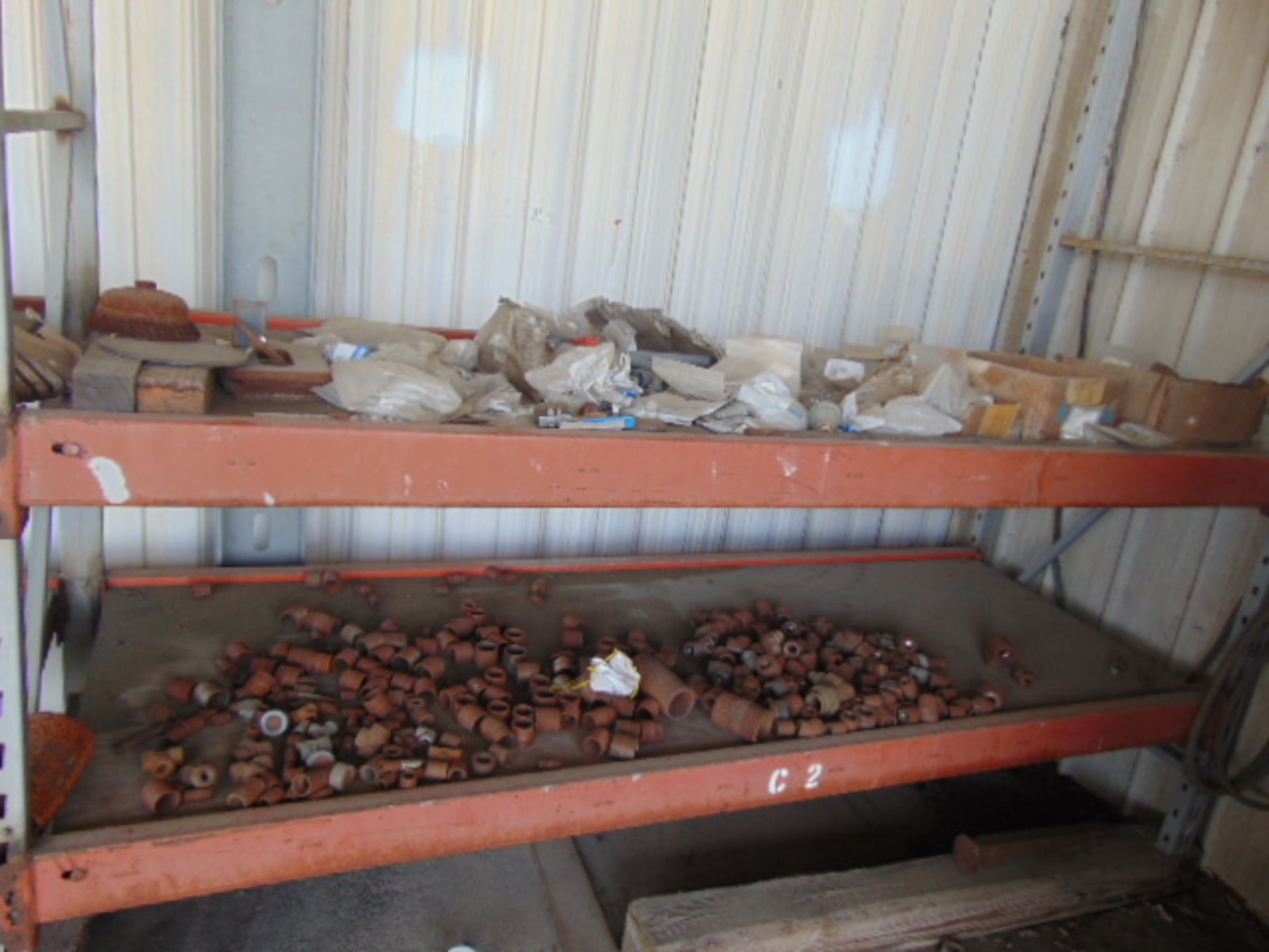 LOT CONSISTING OF: pipe fittings, w/(4) sections pallet rack & cabinet, assorted - Image 6 of 6