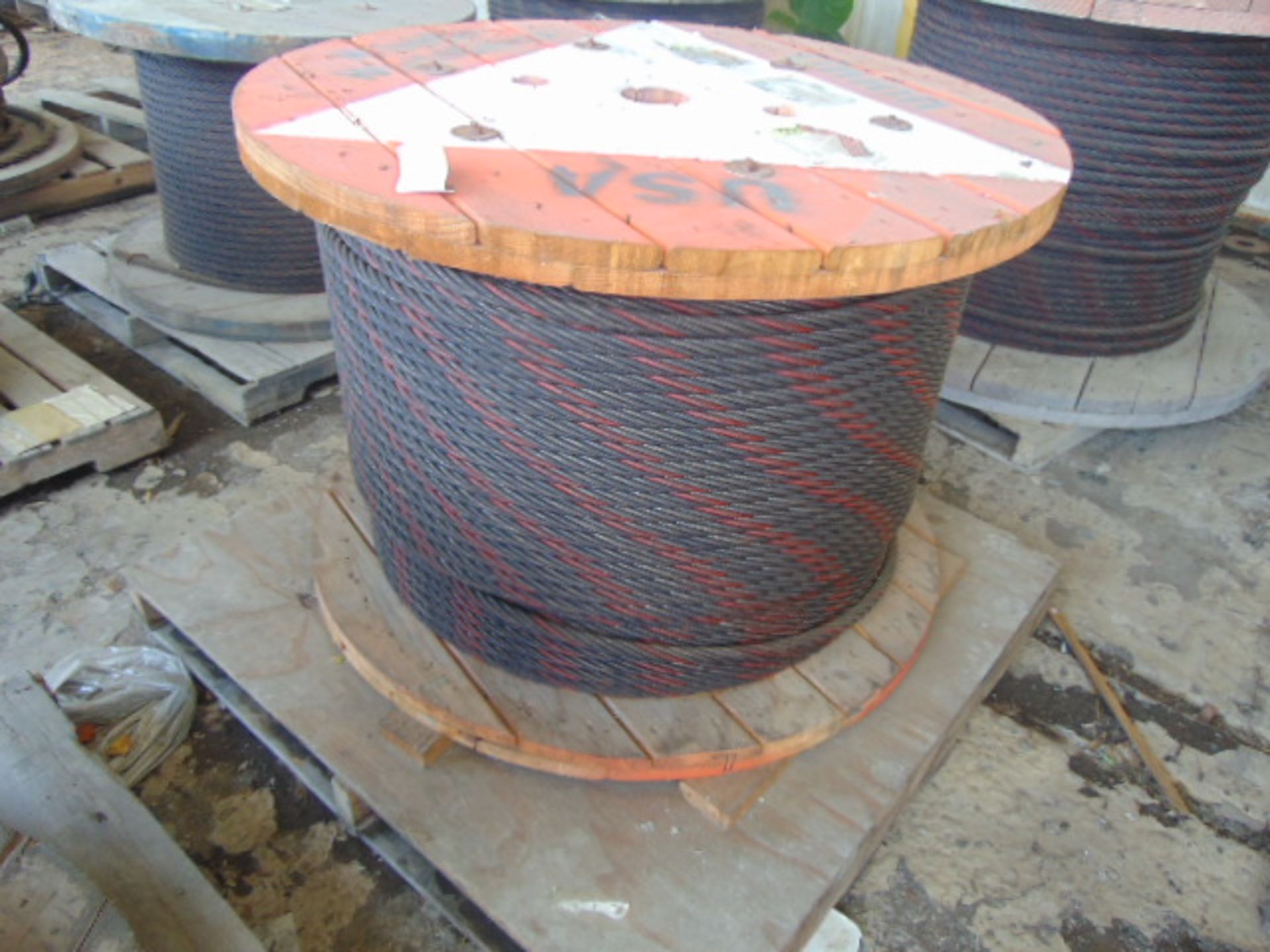 LOT OF BRAIDED STEEL CRANE CABLE (on five skids) - Image 3 of 5