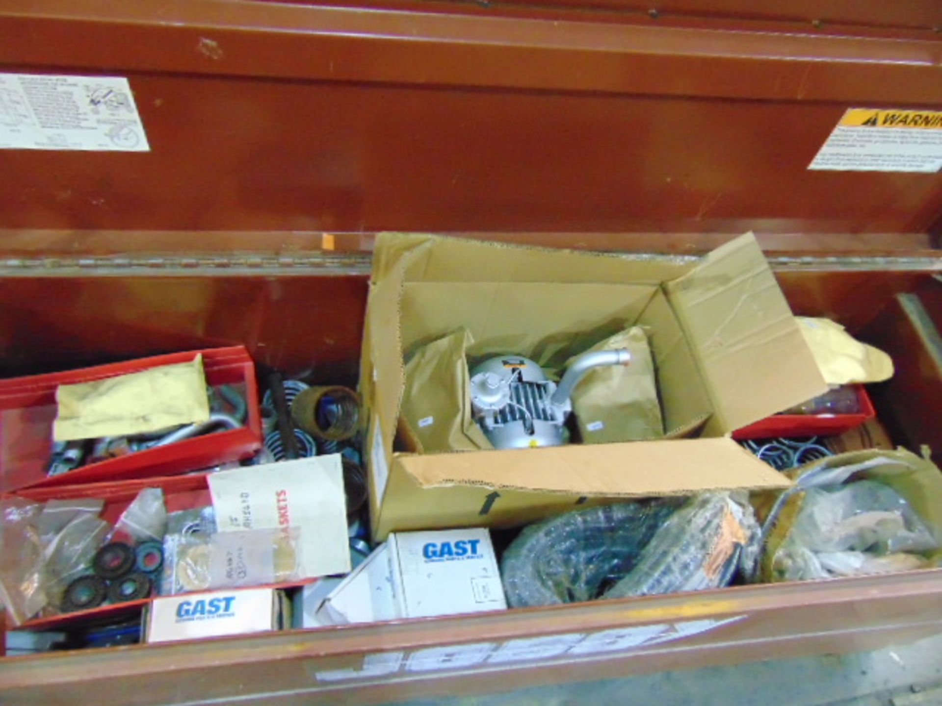 GANG BOX, w/assorted springs & machine parts - Image 2 of 2