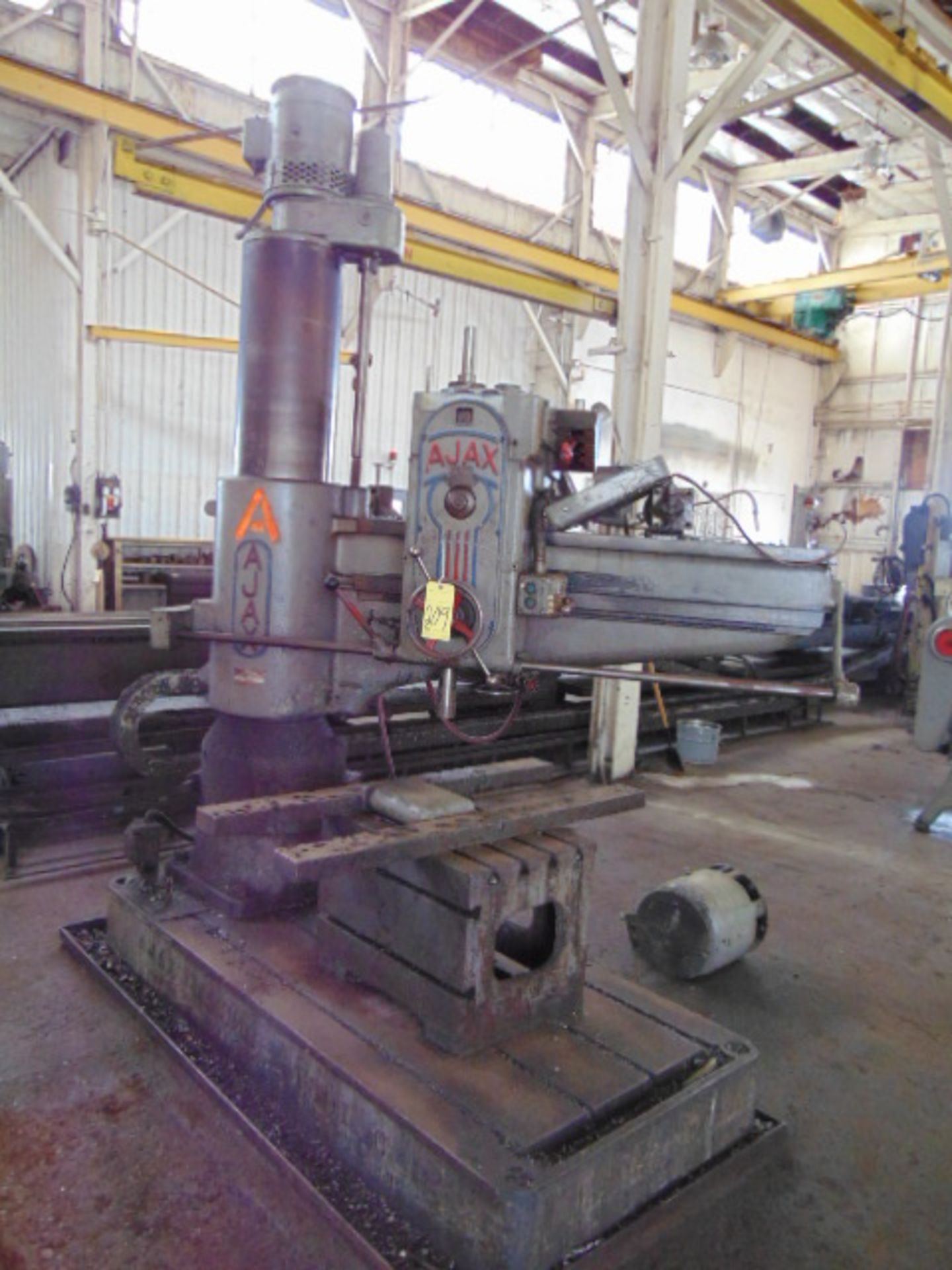 RADIAL ARM DRILL, AJAX, w/box table (Note: out of service)