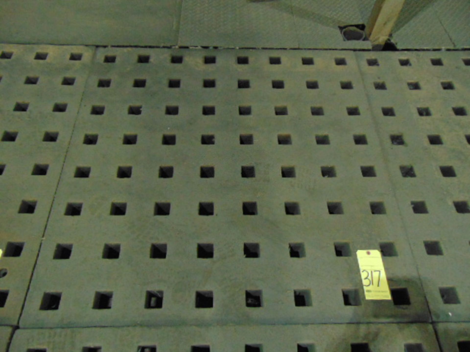 PLATEN WELDING TABLE, ACORN, 48" sq., currently mtd. in sgl. fabricated frame arrangement