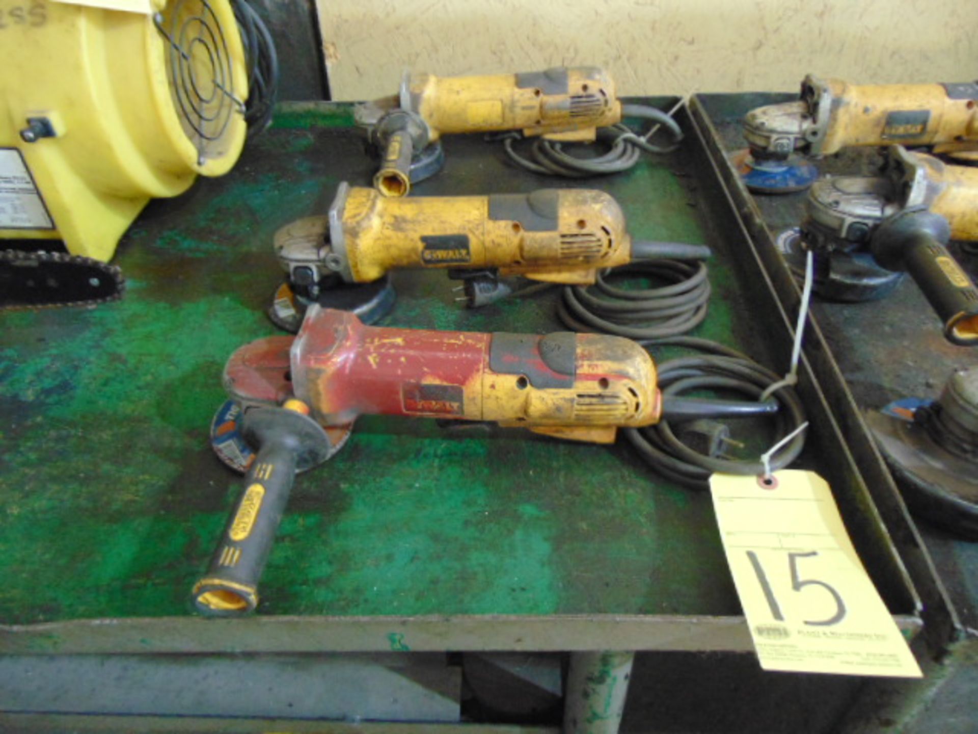 LOT OF RIGHT ANGLE DISC GRINDERS (3), DEWALT 4-1/2"