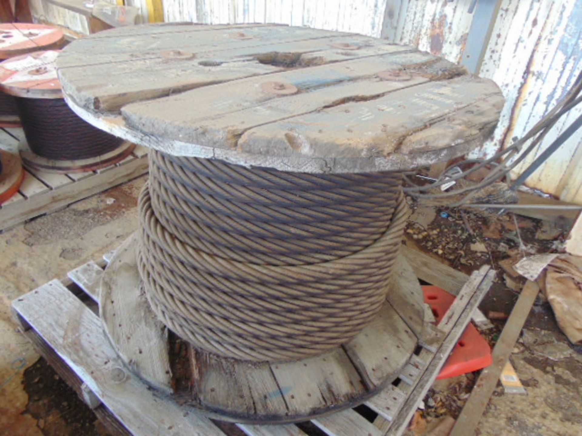 LOT OF BRAIDED STEEL CRANE CABLE (on four skids) - Image 5 of 5