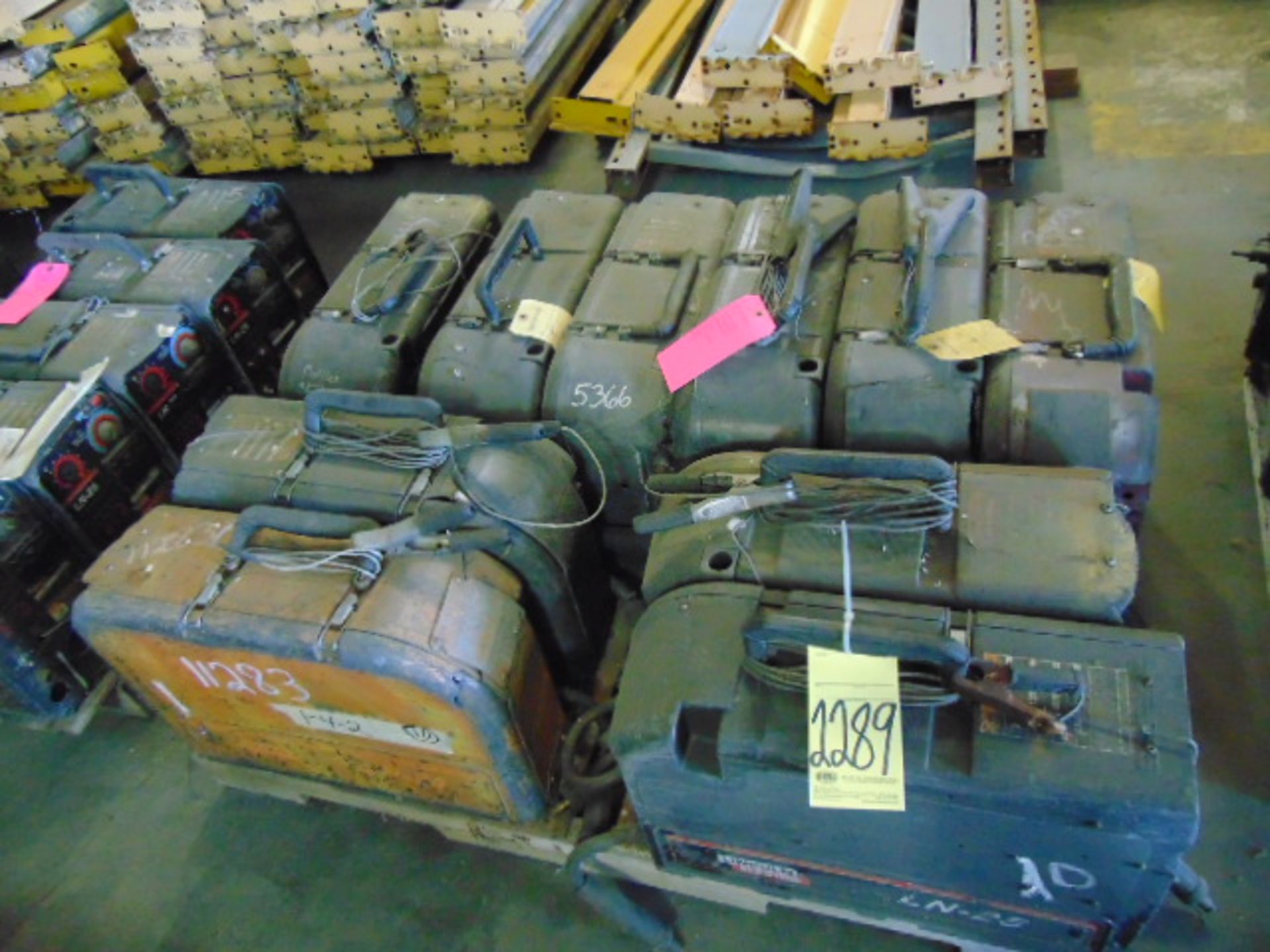 LOT OF WIRE FEEDERS (10), LINCOLN LN-25 (on one skid)