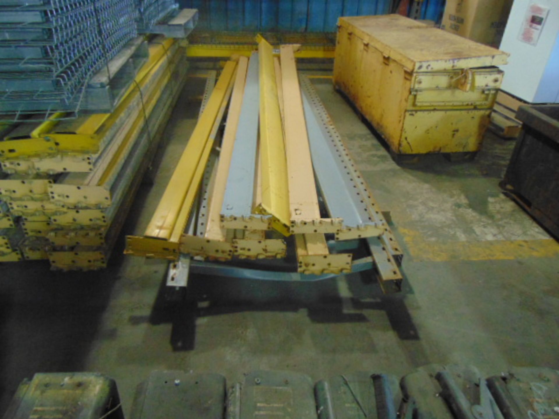 LOT OF PALLET RACK: (22) 10' x 3' uprights, approx.(80) 10' cross beams, wire mesh decking - Image 5 of 6