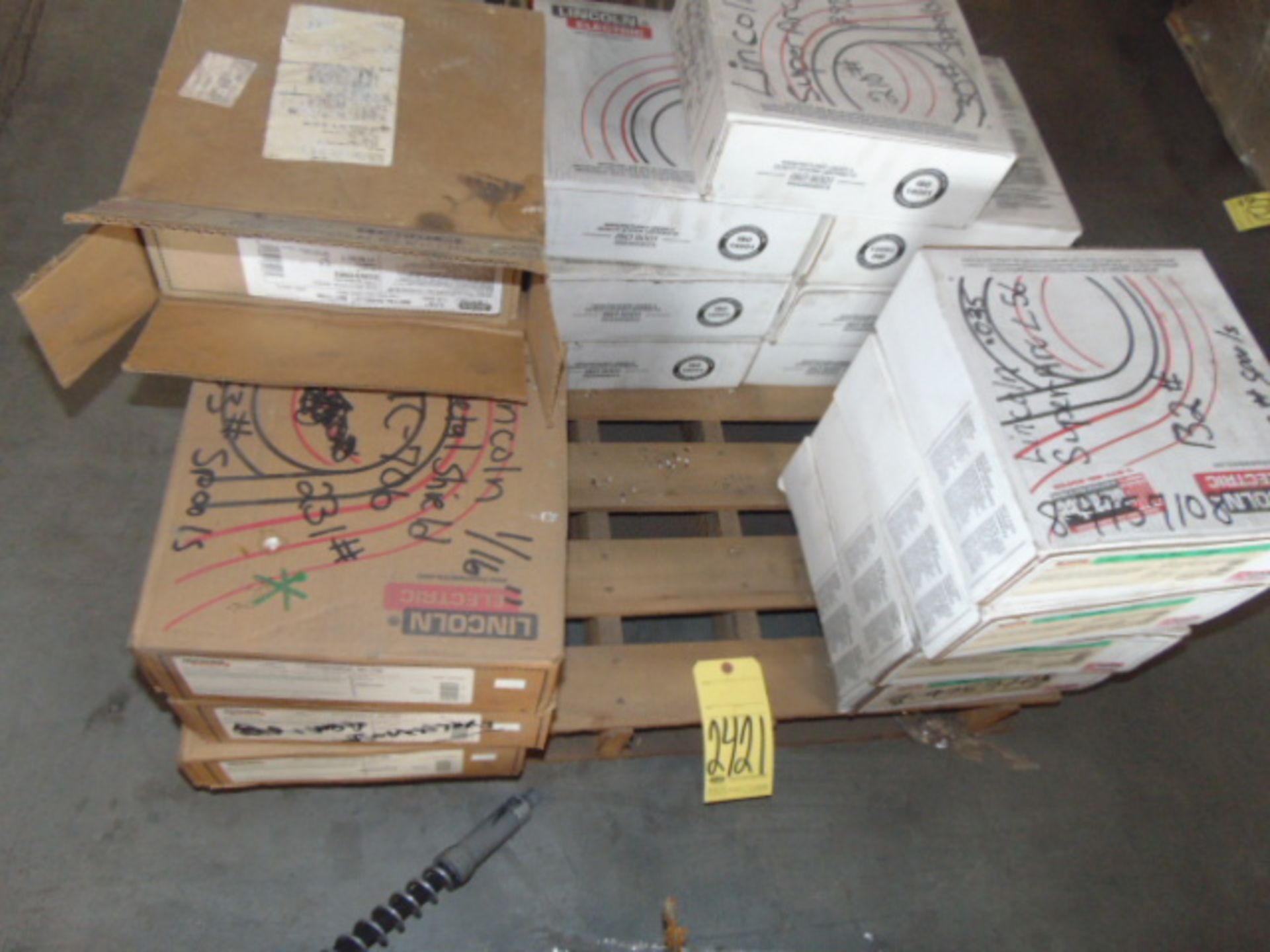 LOT OF WELDING WIRE, assorted (on one skid)
