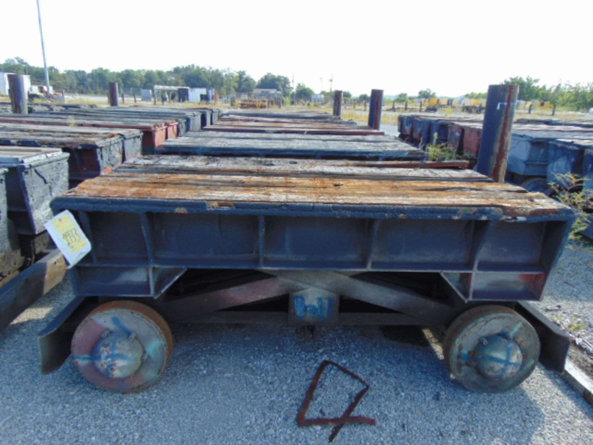 LOT OF BARGE TRANSPORT BUGGY'S, (7) APPROX. 150 T. CAP., 55”W. x 90”L., pneu. lift, wood deck