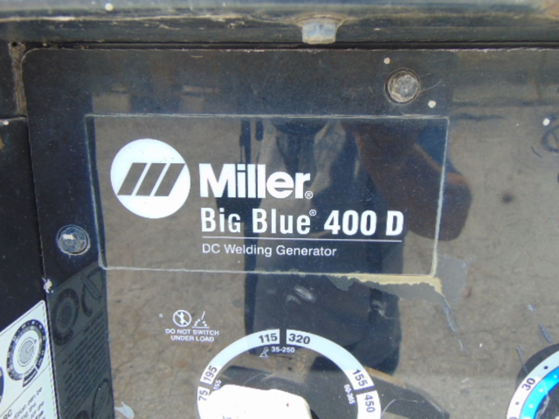 PORTABLE WELDING GENERATOR, MILLER MDL. BIG BLUE 400D DC, 450 amps output, capable of MIG, STICK & - Image 4 of 7