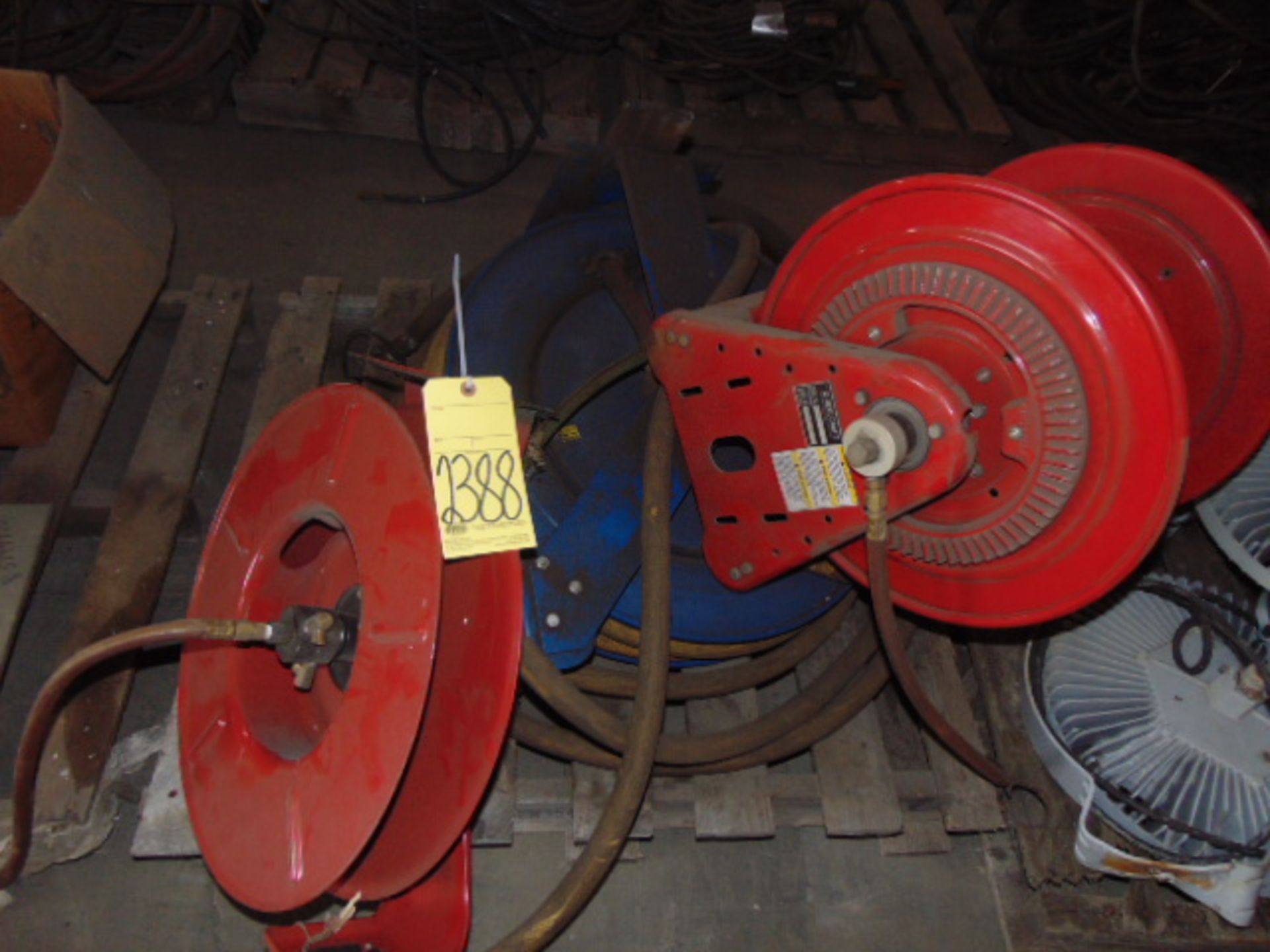 LOT OF HOSE REELS (3), assorted (on one skid)