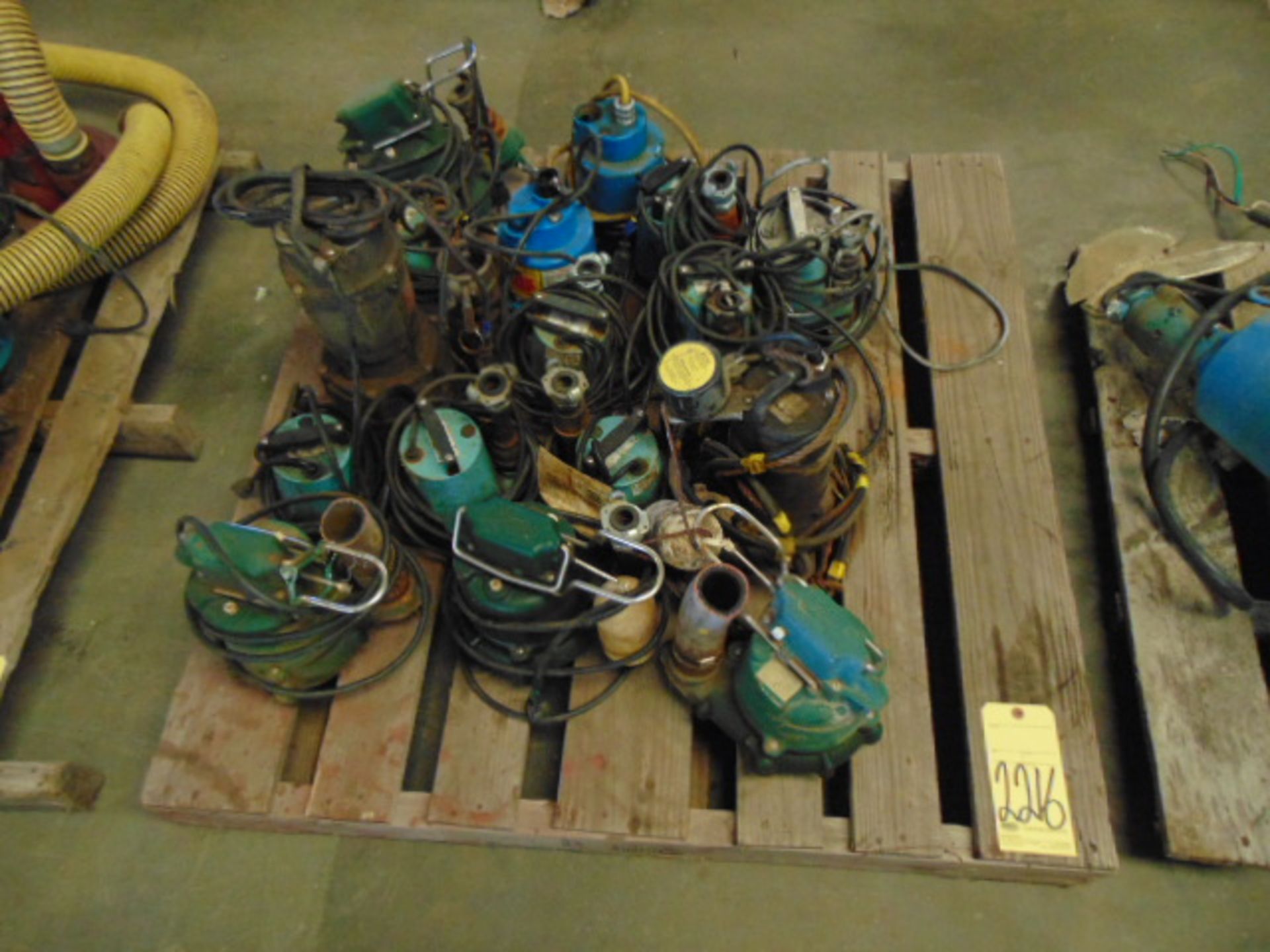 LOT OF ELECTRIC PUMPS, assorted (on one skid)