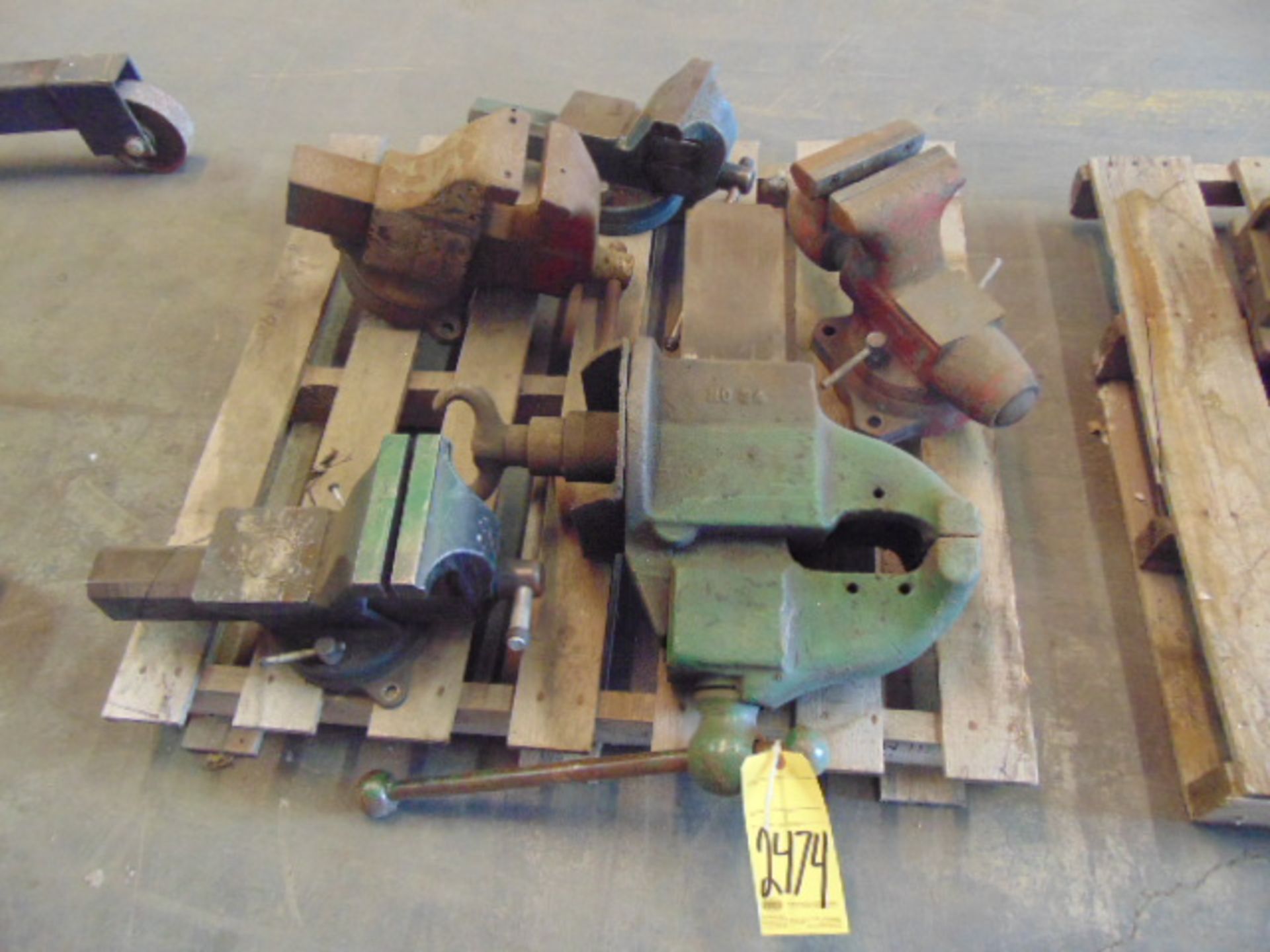 LOT OF BENCH VISES (5), assorted (on one skid)