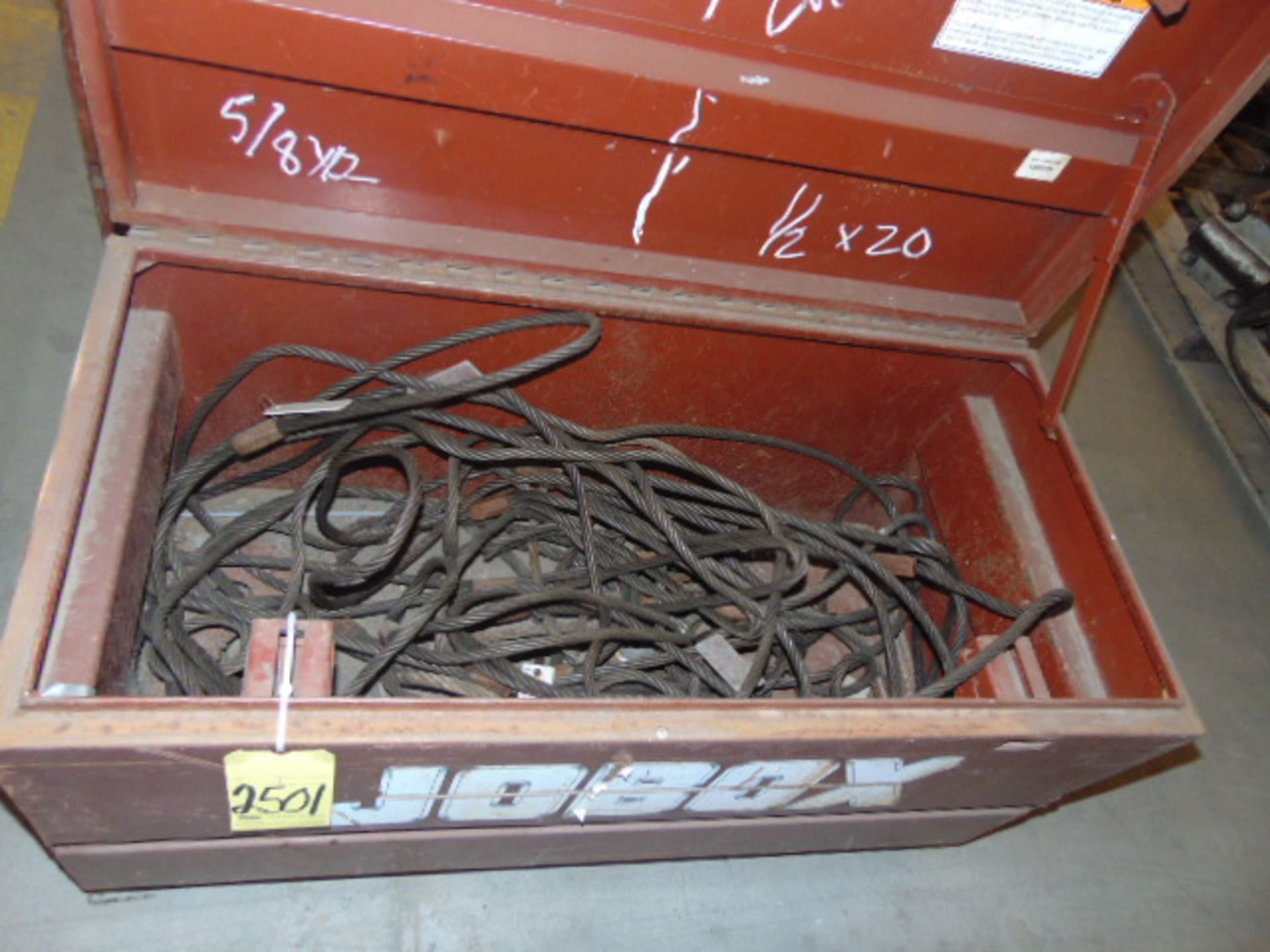 LOT OF JOBOXES (2), w/assorted wire rope slings