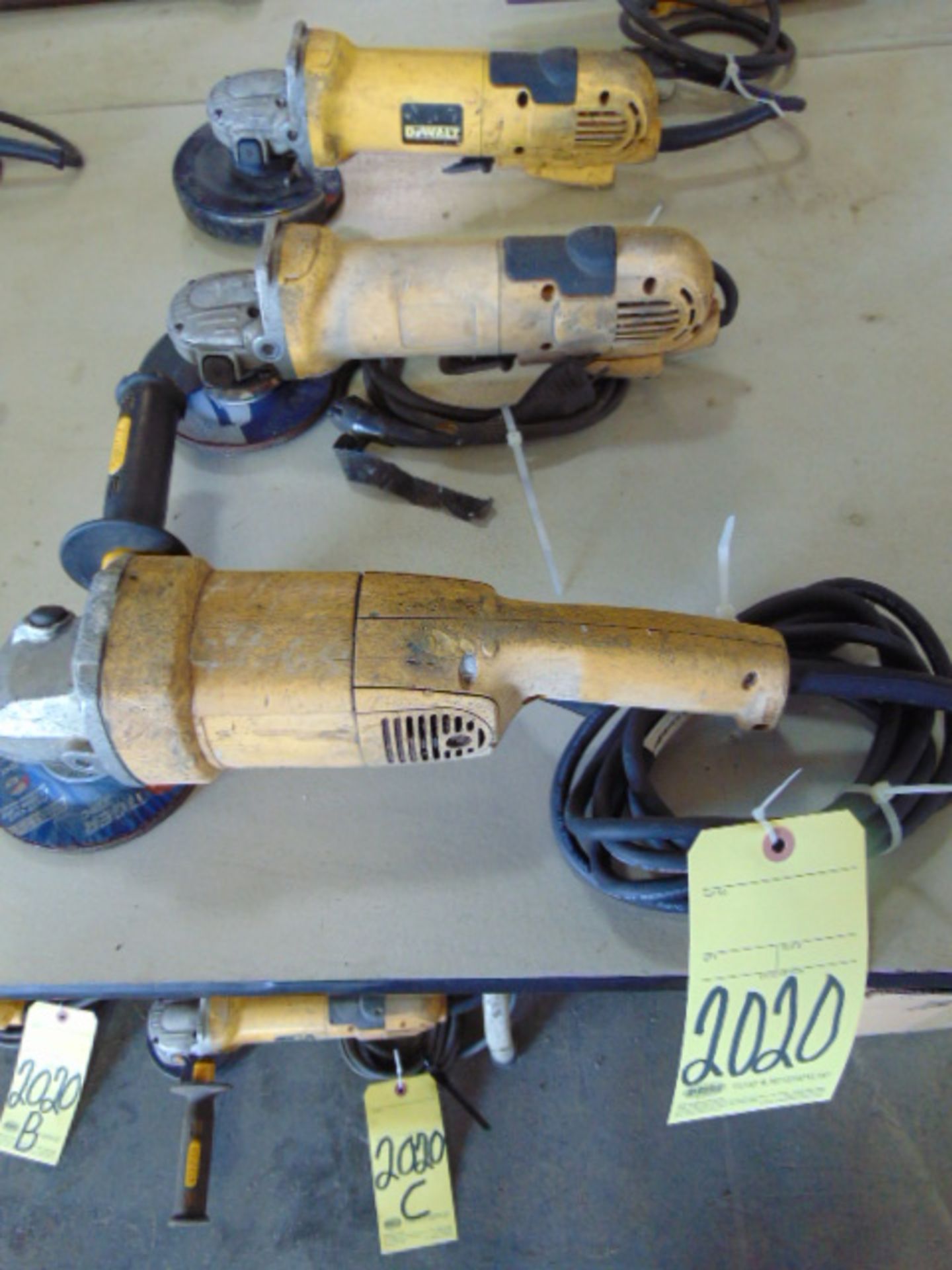 LOT OF ANGLE GRINDERS (3), DEWALT 4-1/2" MDL. DW840