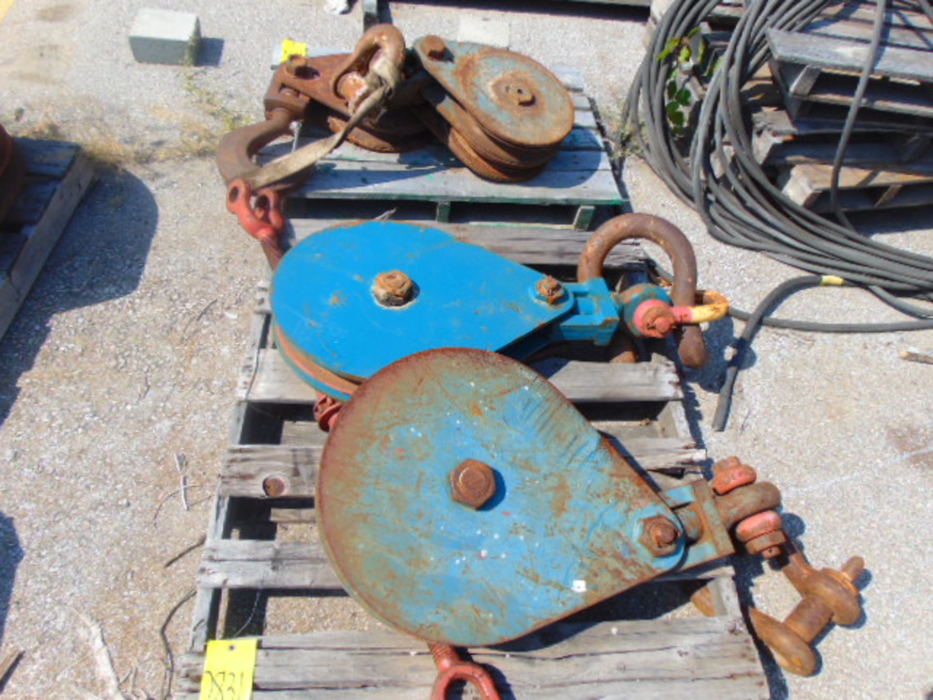 LOT OF CRANE CABLE BLOCKS, assorted (on nine skids) - Image 3 of 7