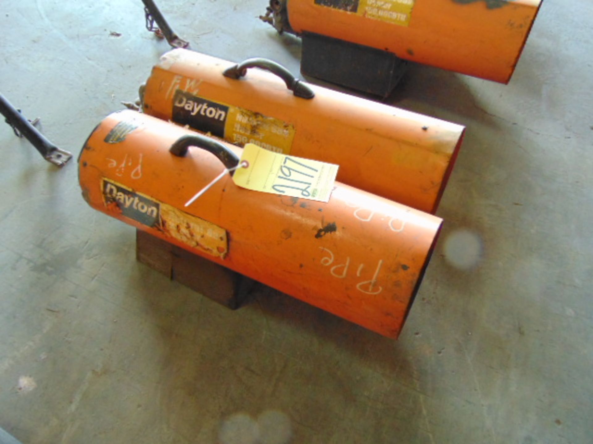 LOT OF NATURAL GAS HEATERS (2), DAYTON, 150,000 BTU