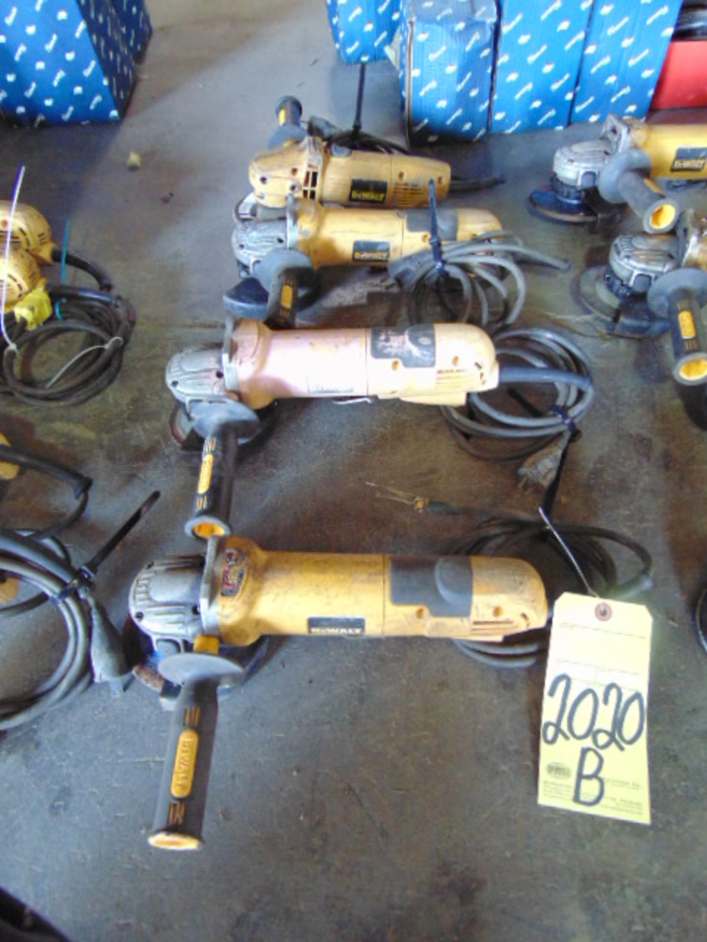 LOT OF ANGLE GRINDERS (4), DEWALT, assorted