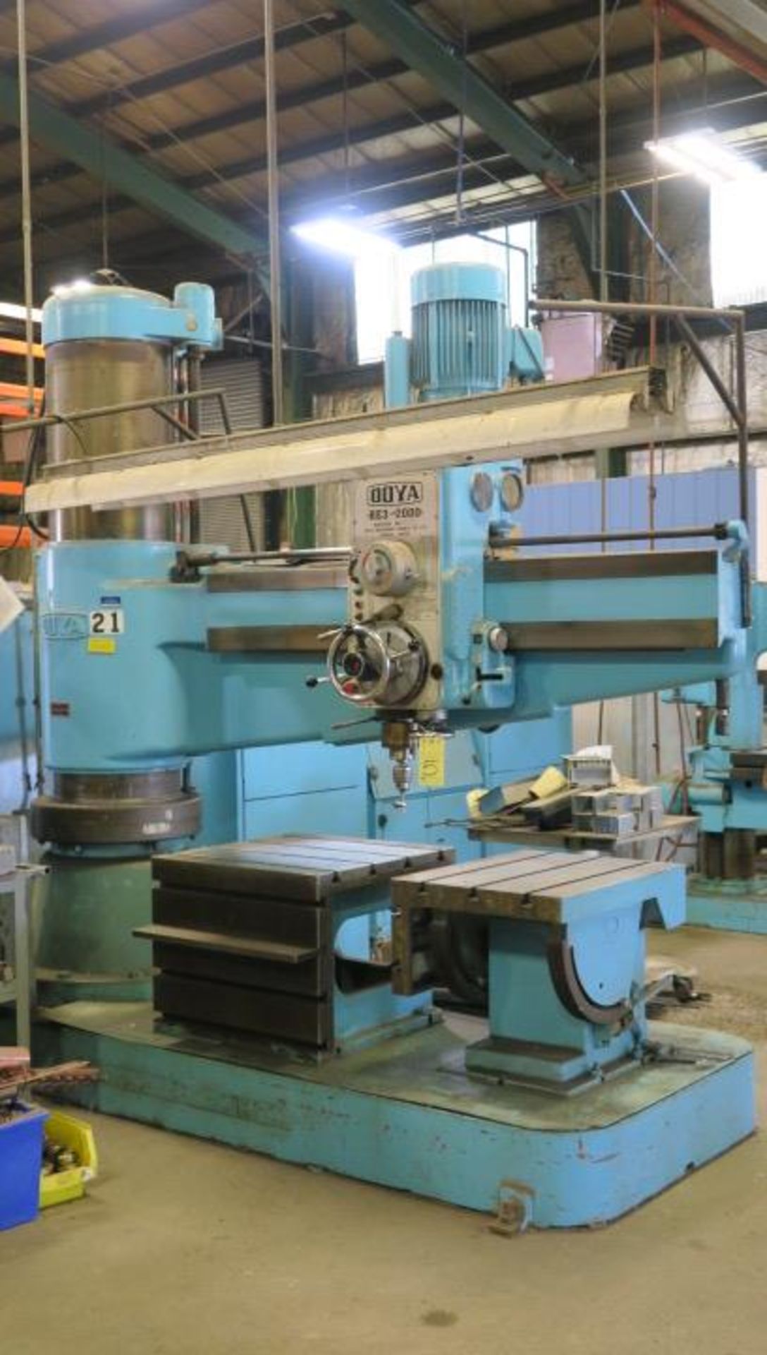 RADIAL ARM DRILL, OOYA 6' X 17" MDL. RE3-2000, spds: 20-2180 RPM, pwr. clamping & elevation, 29" x