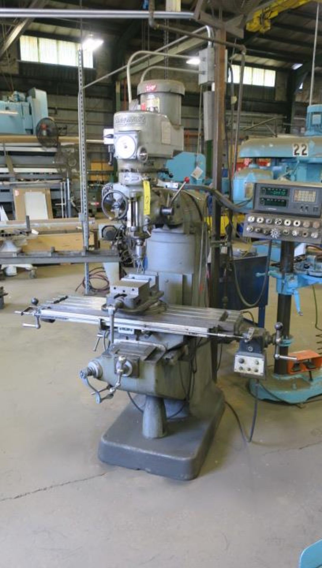 VERTICAL MILLING MACHINE, BRIDGEPORT MDL. 2J, 9" x 42" table, variable spd. head, spds: 60-4200 RPM, - Image 2 of 4