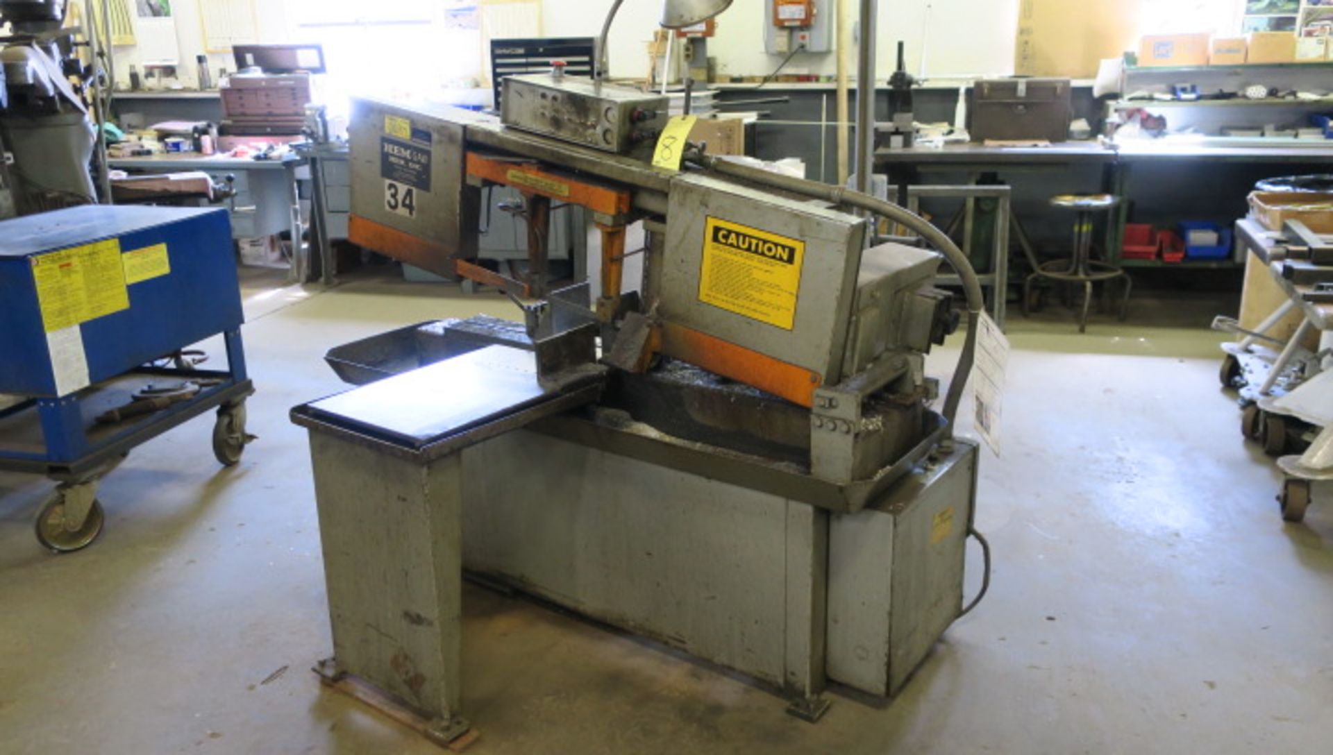 HORIZONTAL BANDSAW, HEM MDL. 750M, 2 HP motor, 10" rd. cap., 10" x 15" rect. cap., 1" blade size,