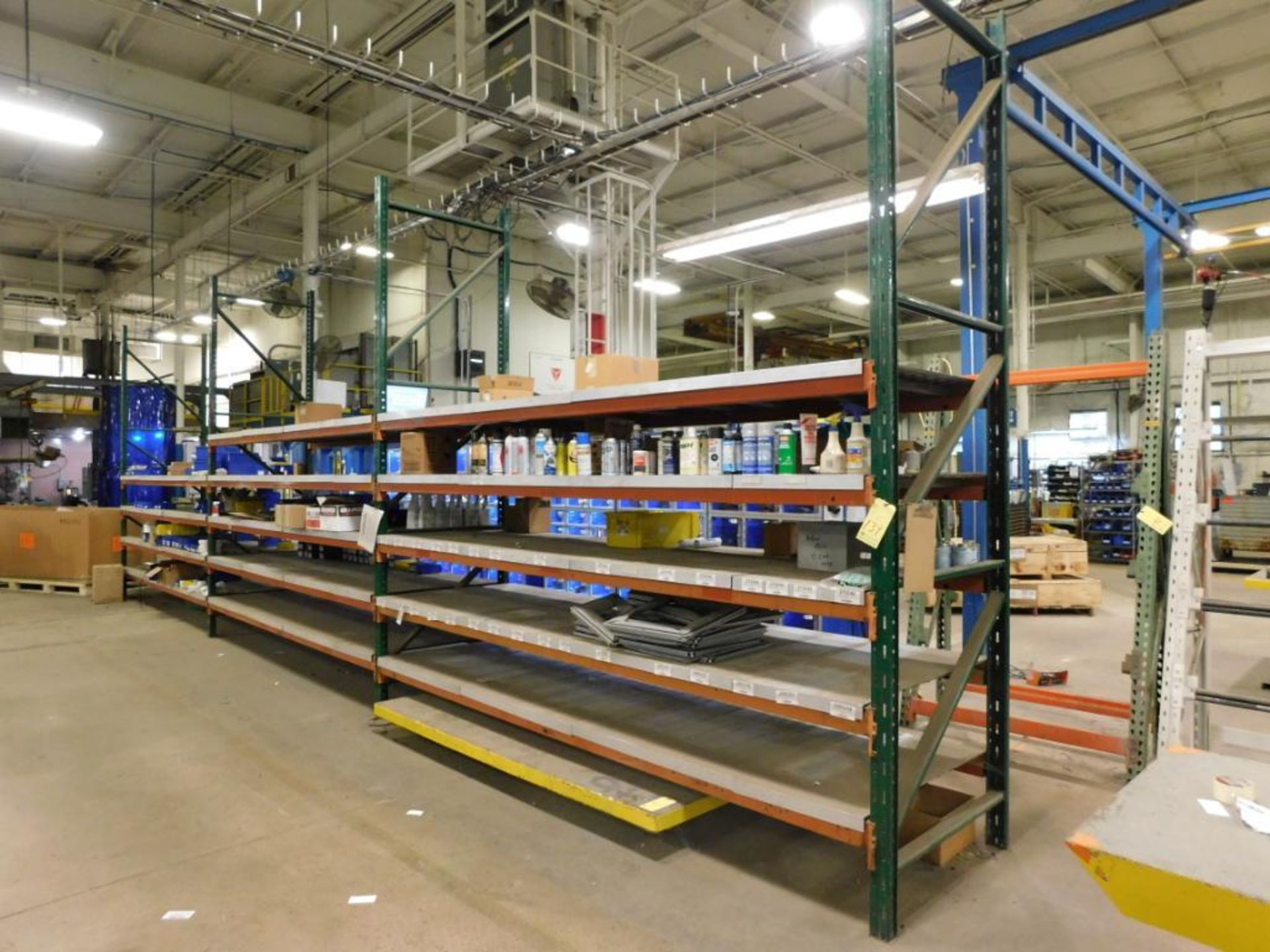 LOT OF PALLET RACK SECTIONS (3),12' ht. x 42" dp. x 12' W., w/ steel decking, no contents